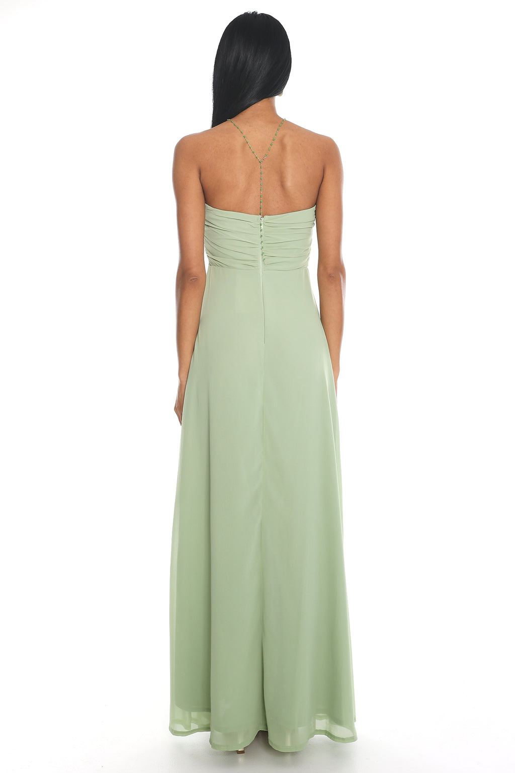 Amorelle Strapless Twist Maxi Dress Matcha