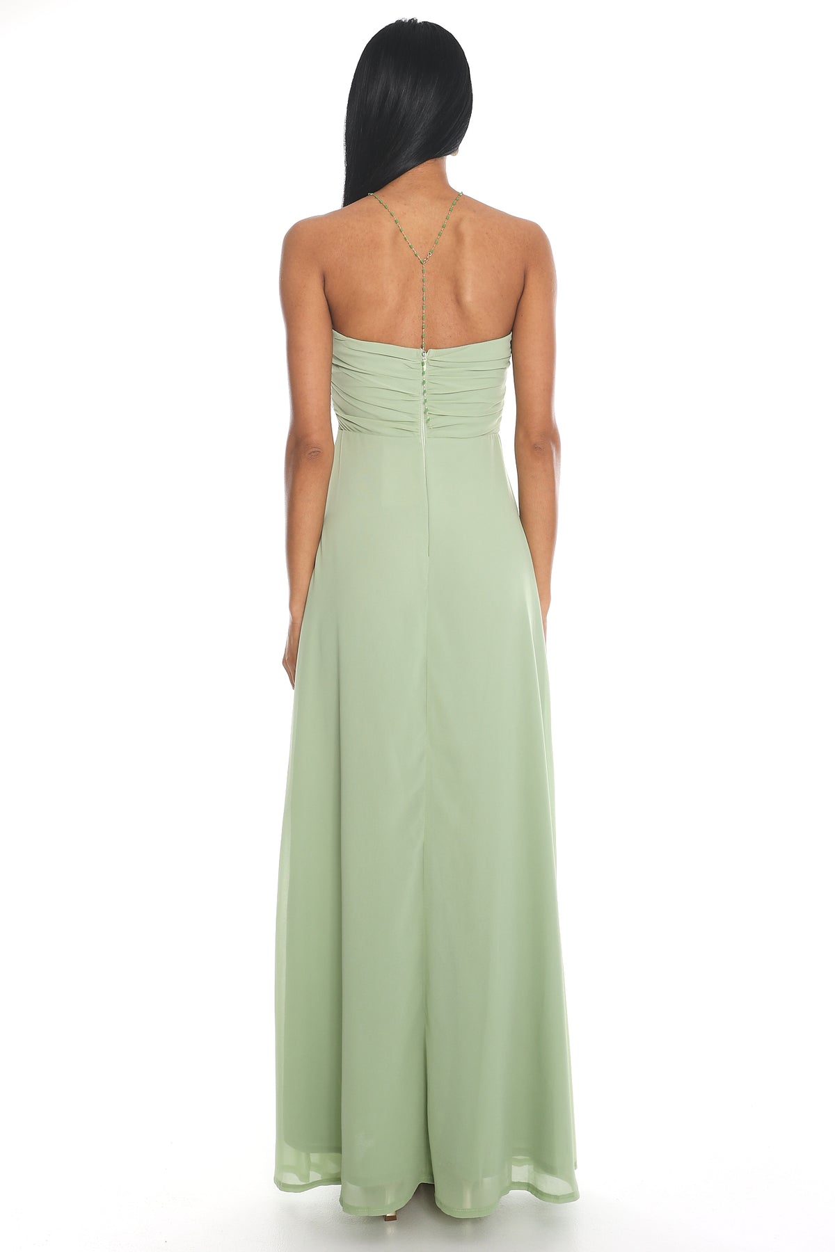 Amorelle Strapless Twist Maxi Dress Matcha