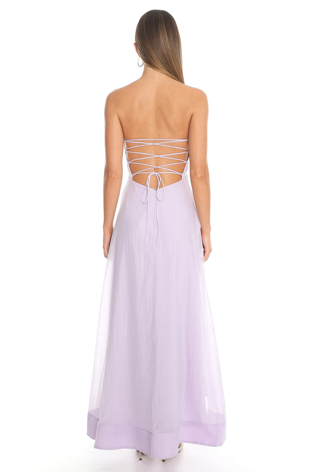 Petal Promenade Strapless Maxi Dress Lilac