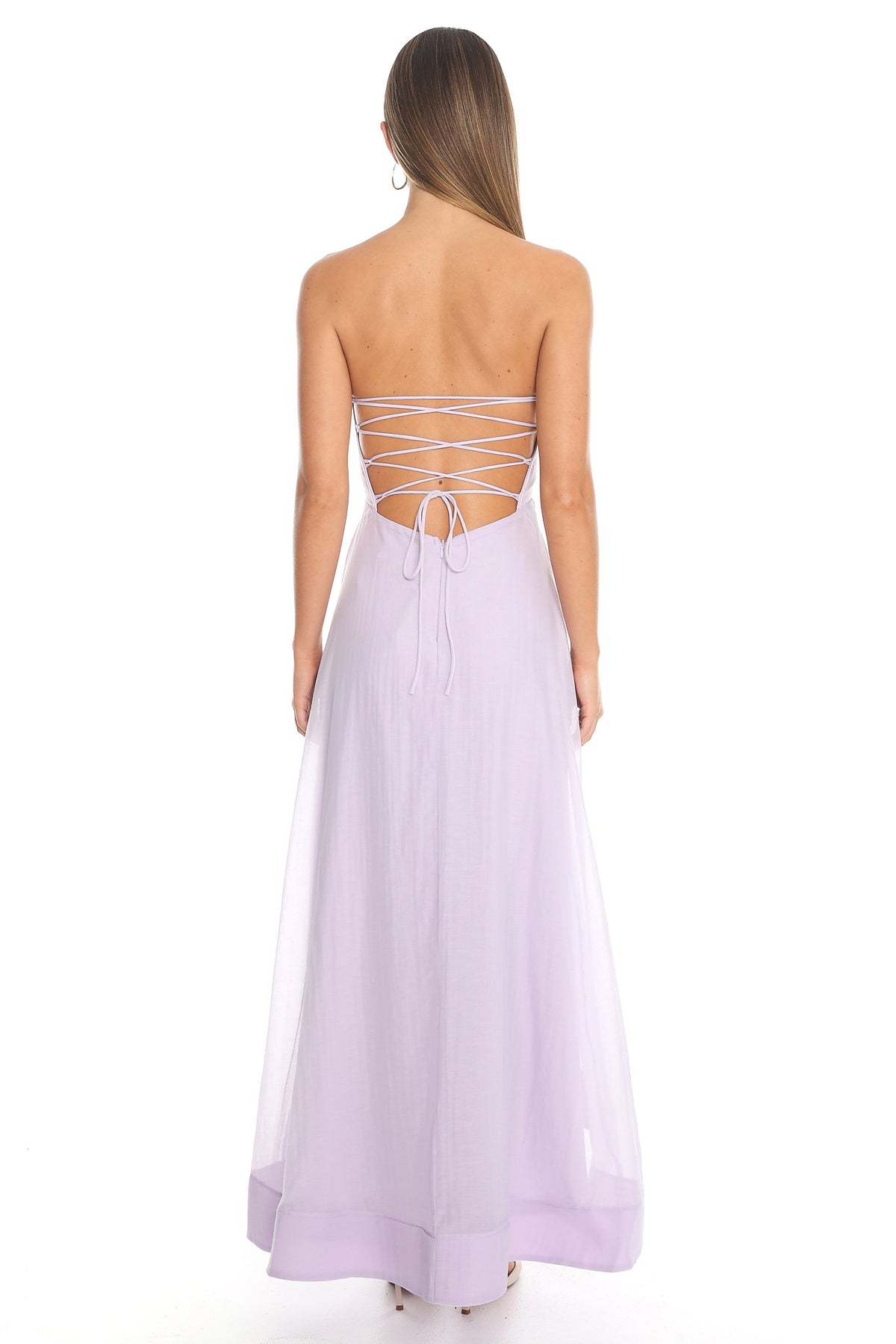 Petal Promenade Strapless Maxi Dress Lilac