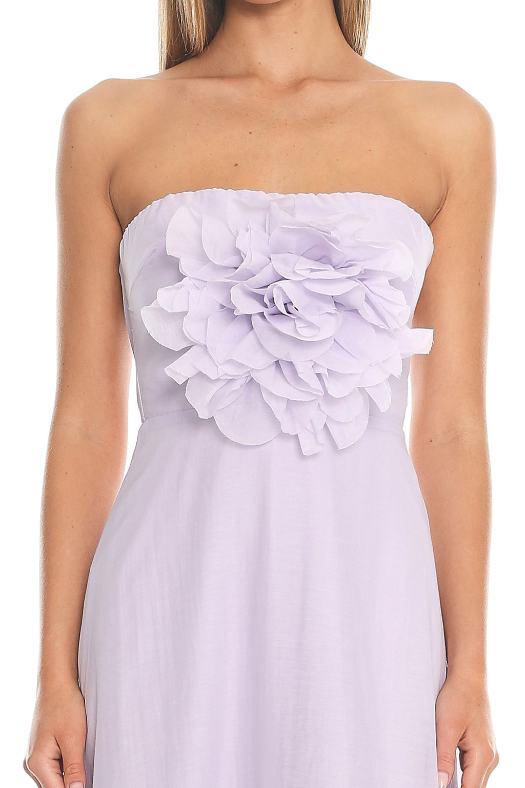 Petal Promenade Strapless Maxi Dress Lilac