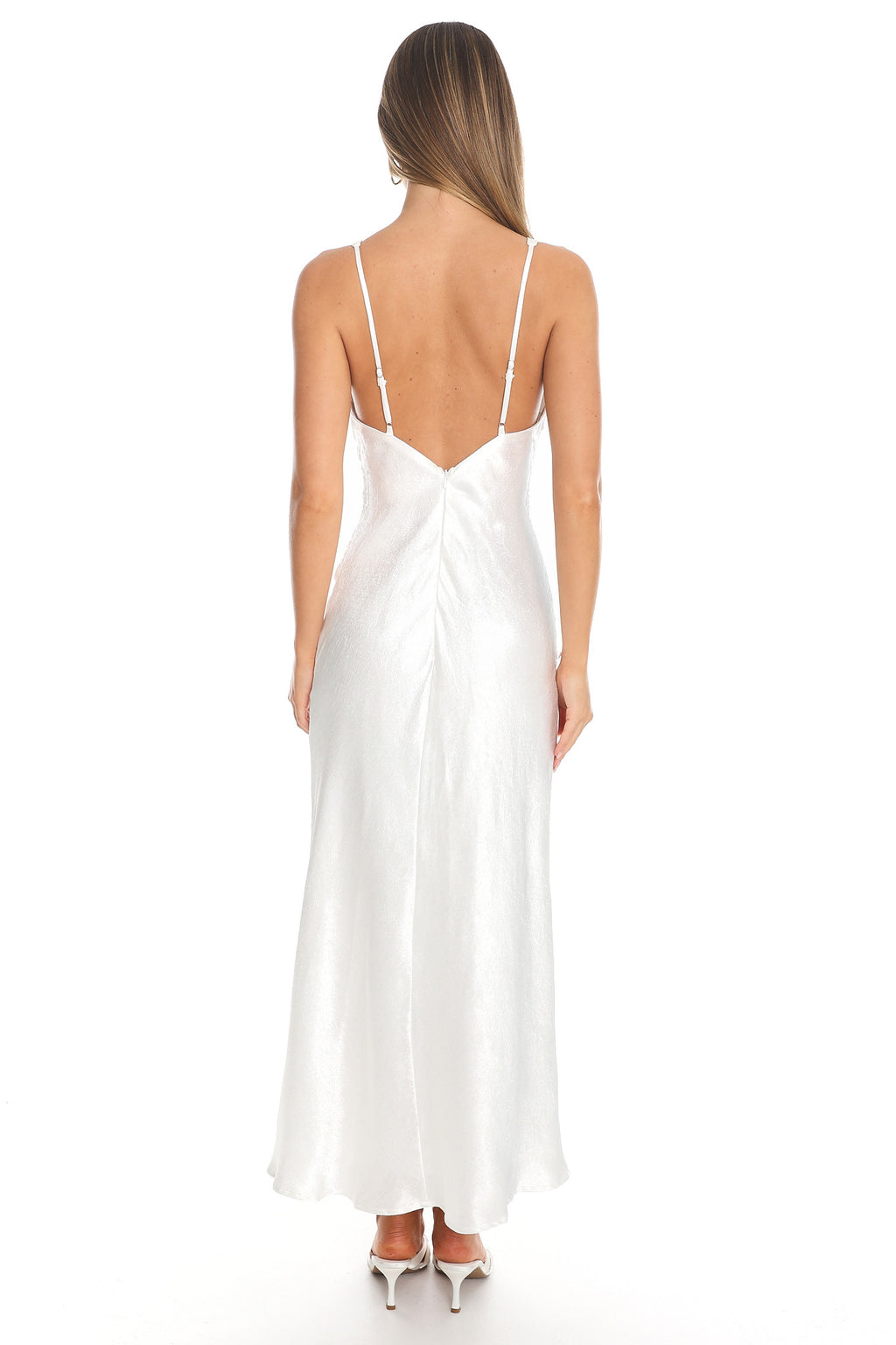 Ardere Satin Midi Dress White