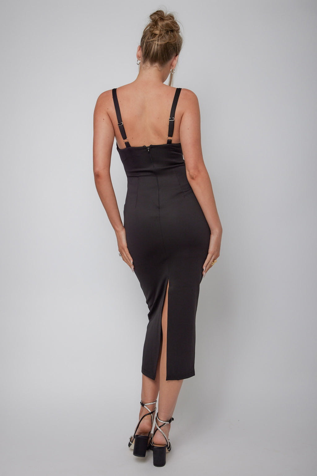 La Bellevilloise Sequin Bust Midi Dress Black by Selfie Leslie Australia