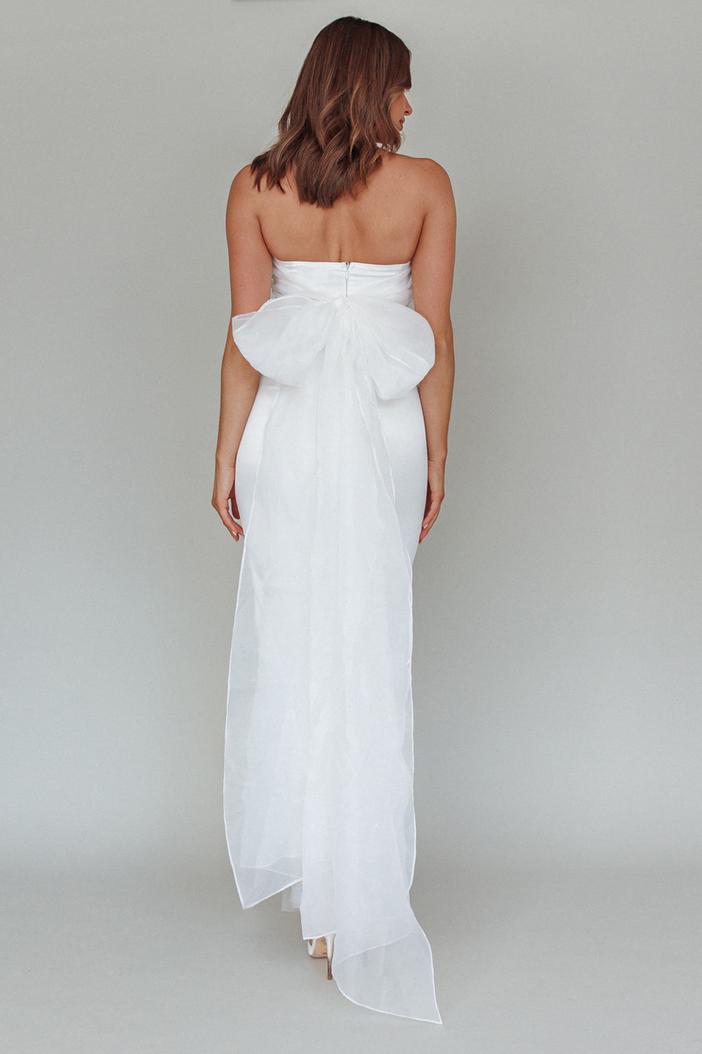 Always And Forever Bow Back Midi Dress White by Selfie Leslie Australia