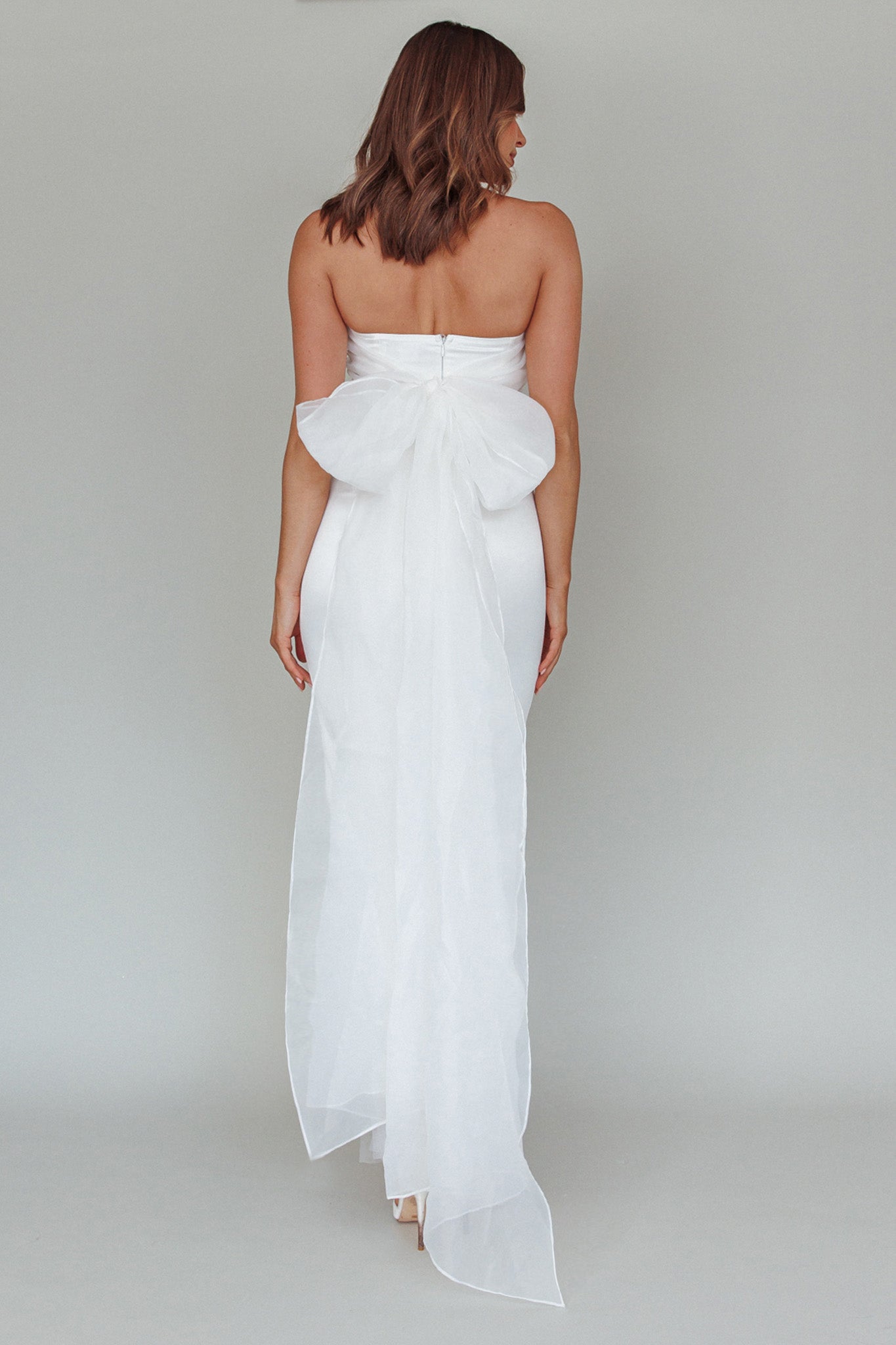 Always And Forever Bow Back Midi Dress White by Selfie Leslie Australia