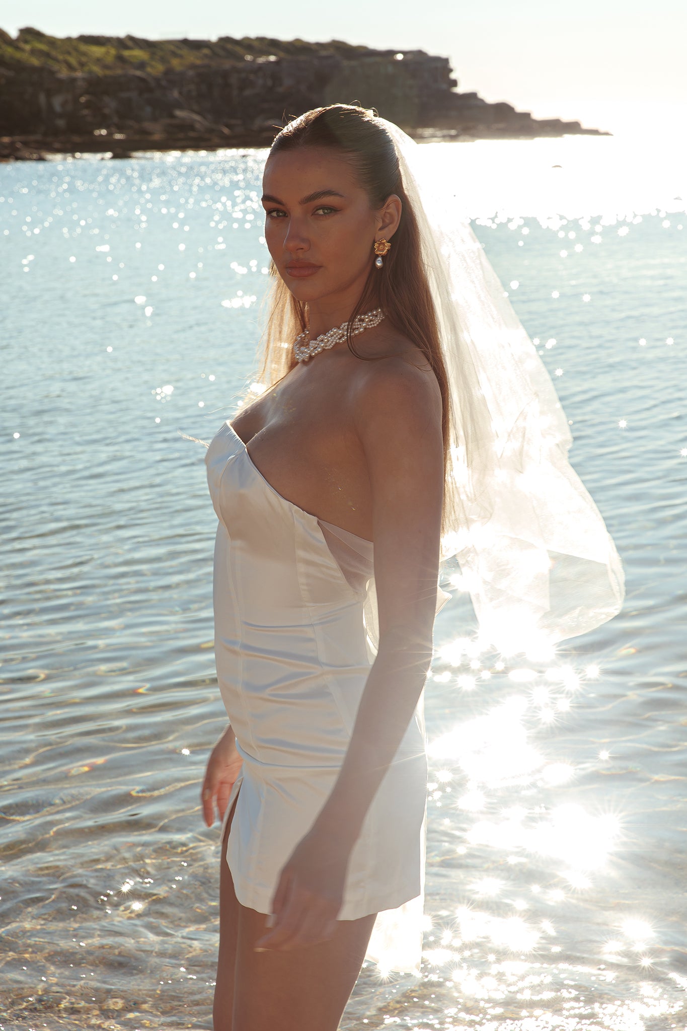 Always And Forever Back Bow Mini Dress White by Selfie Leslie Australia