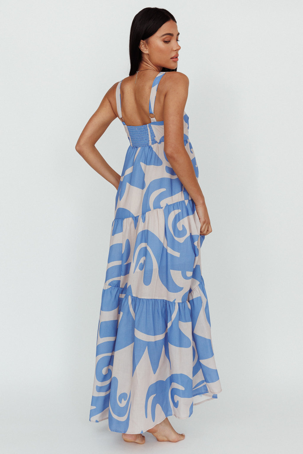 Indianna Square Neckline Maxi Dress Printed Lilac/Sand by Selfie Leslie Australia