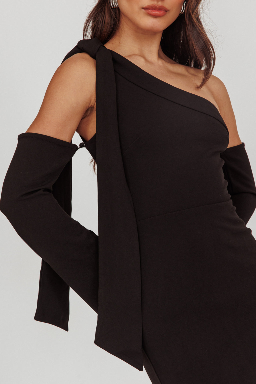 Rigel One-Shoulder Midi Dress Black by Selfie Leslie Australia