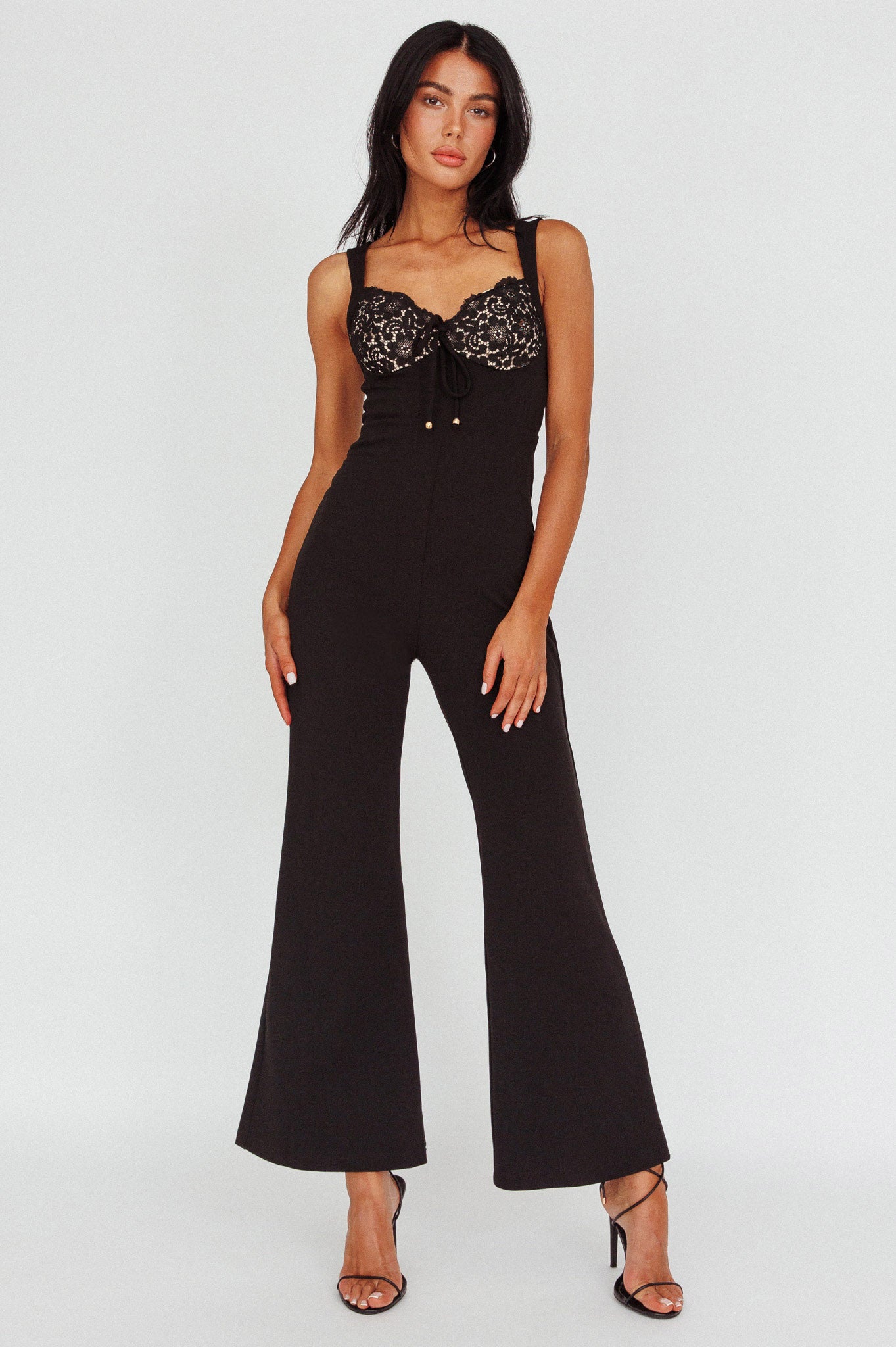 Ti Amo Lace Bust Jumpsuit Black by Selfie Leslie Australia