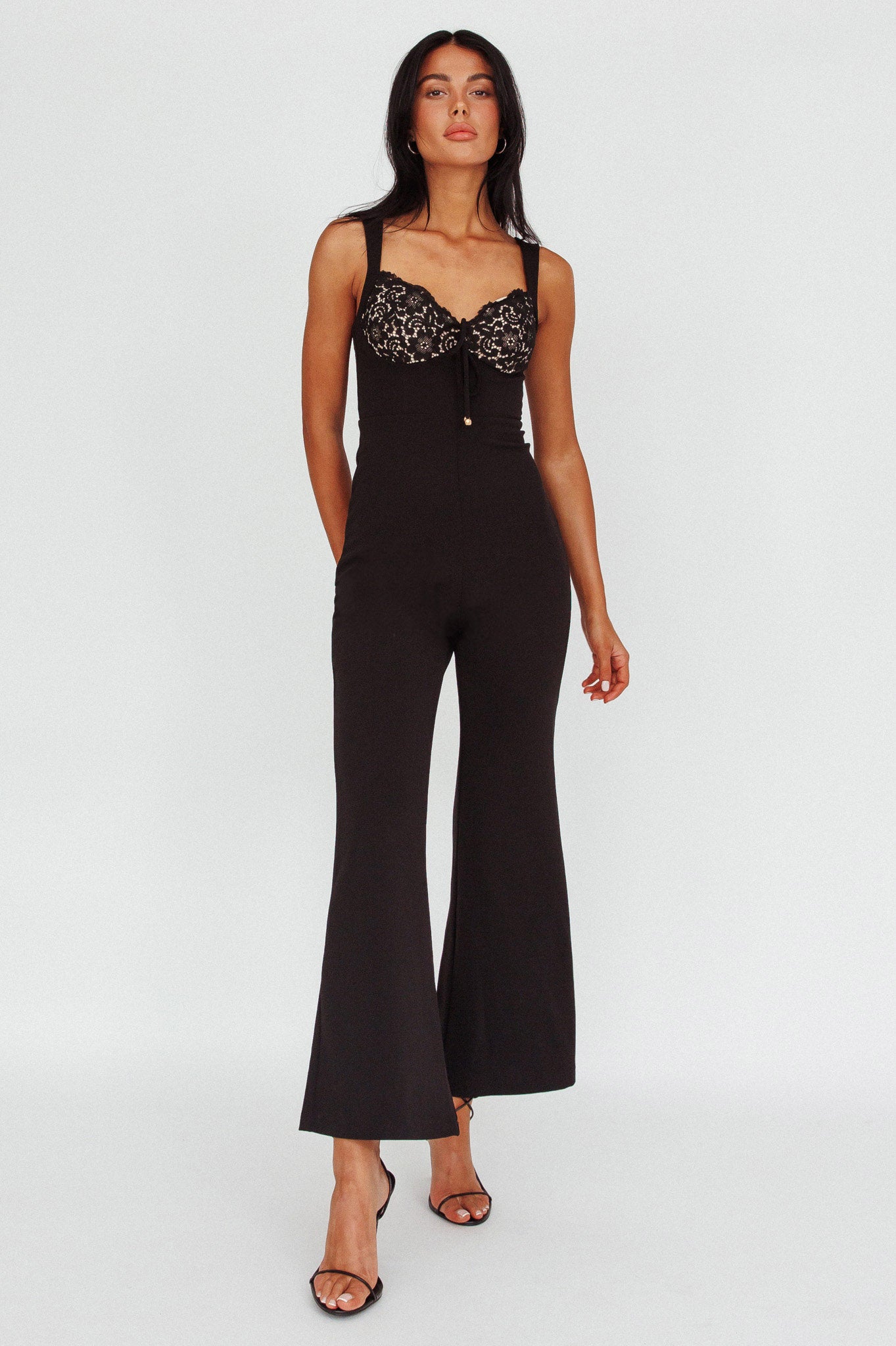 Ti Amo Lace Bust Jumpsuit Black by Selfie Leslie Australia