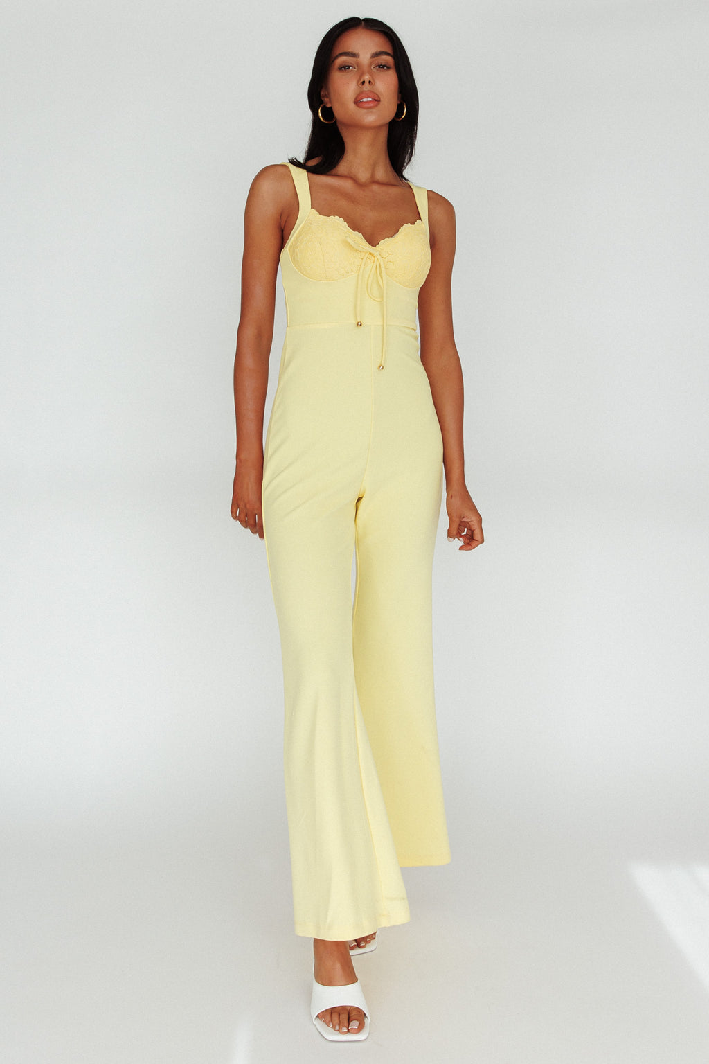 Ti Amo Lace Bust Jumpsuit Yellow by Selfie Leslie Australia