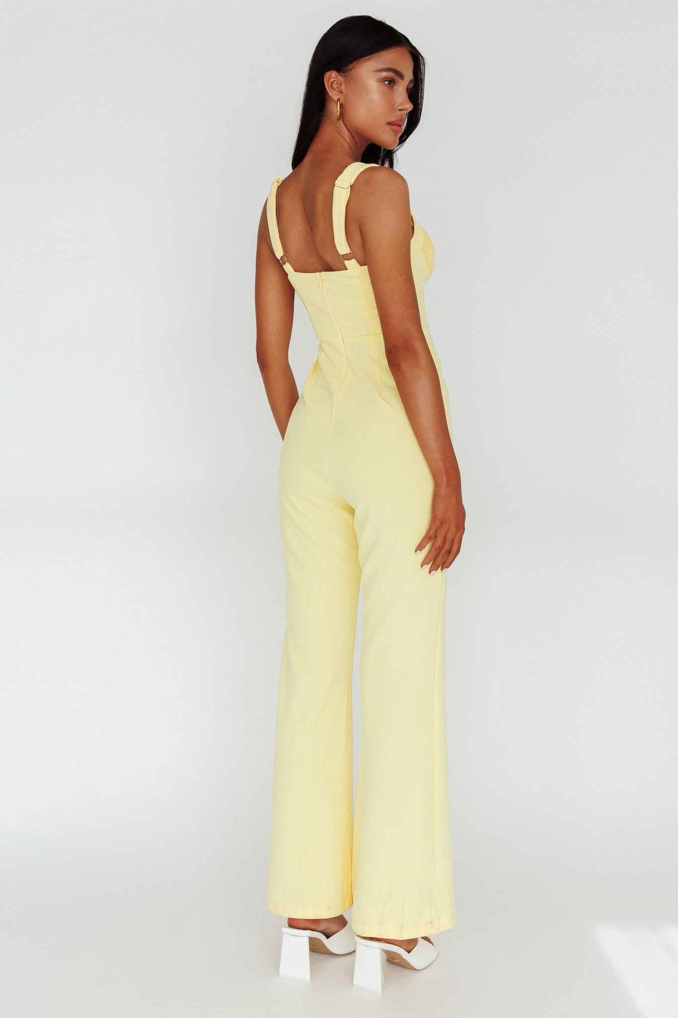 Ti Amo Lace Bust Jumpsuit Yellow by Selfie Leslie Australia