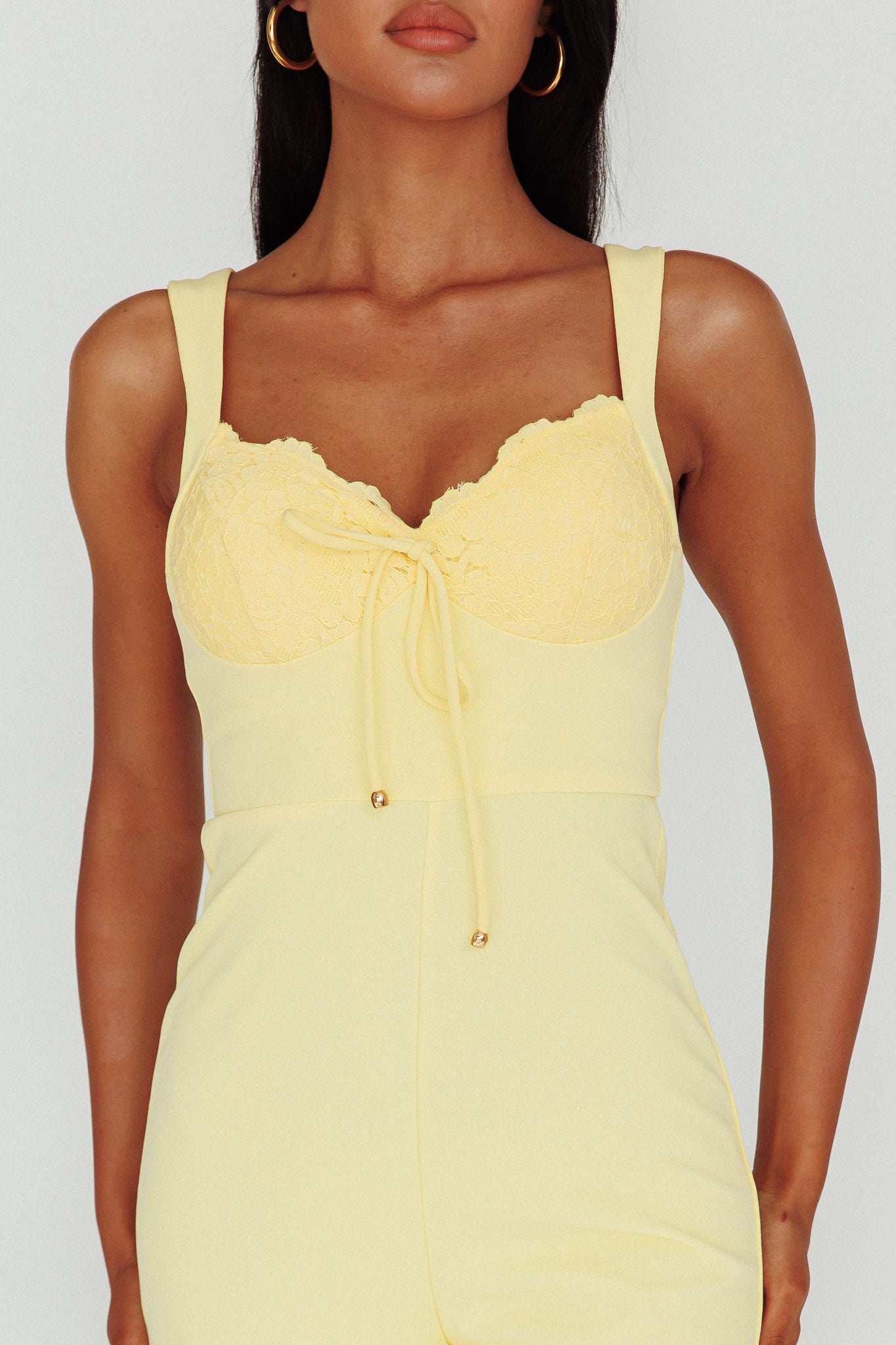 Ti Amo Lace Bust Jumpsuit Yellow by Selfie Leslie Australia