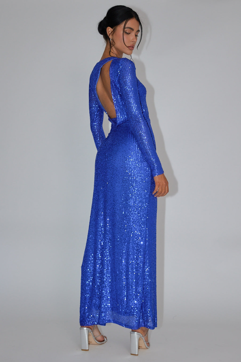Le Monde Long Sleeve Sequin Maxi Dress Navy by Selfie Leslie Australia