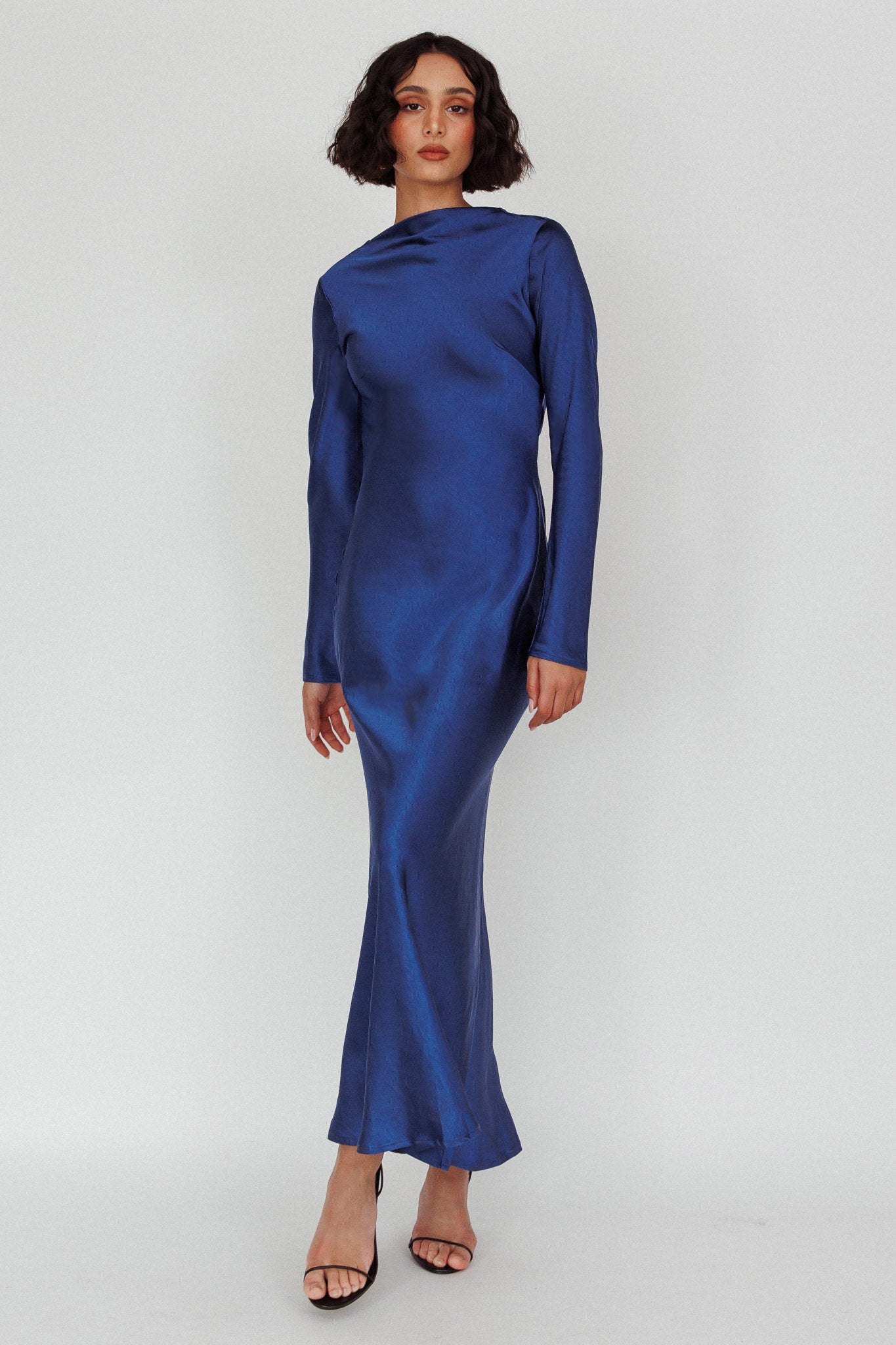 Lavera Open Back Long Sleeve Dress Navy by Selfie Leslie Australia