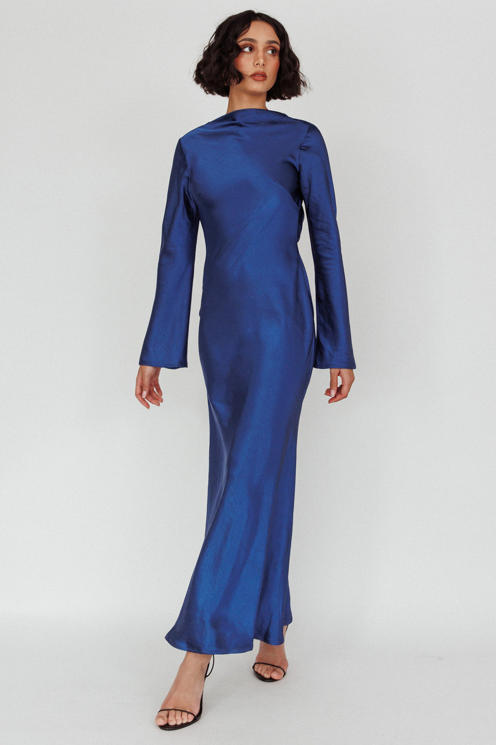 Lavera Open Back Long Sleeve Dress Navy by Selfie Leslie Australia