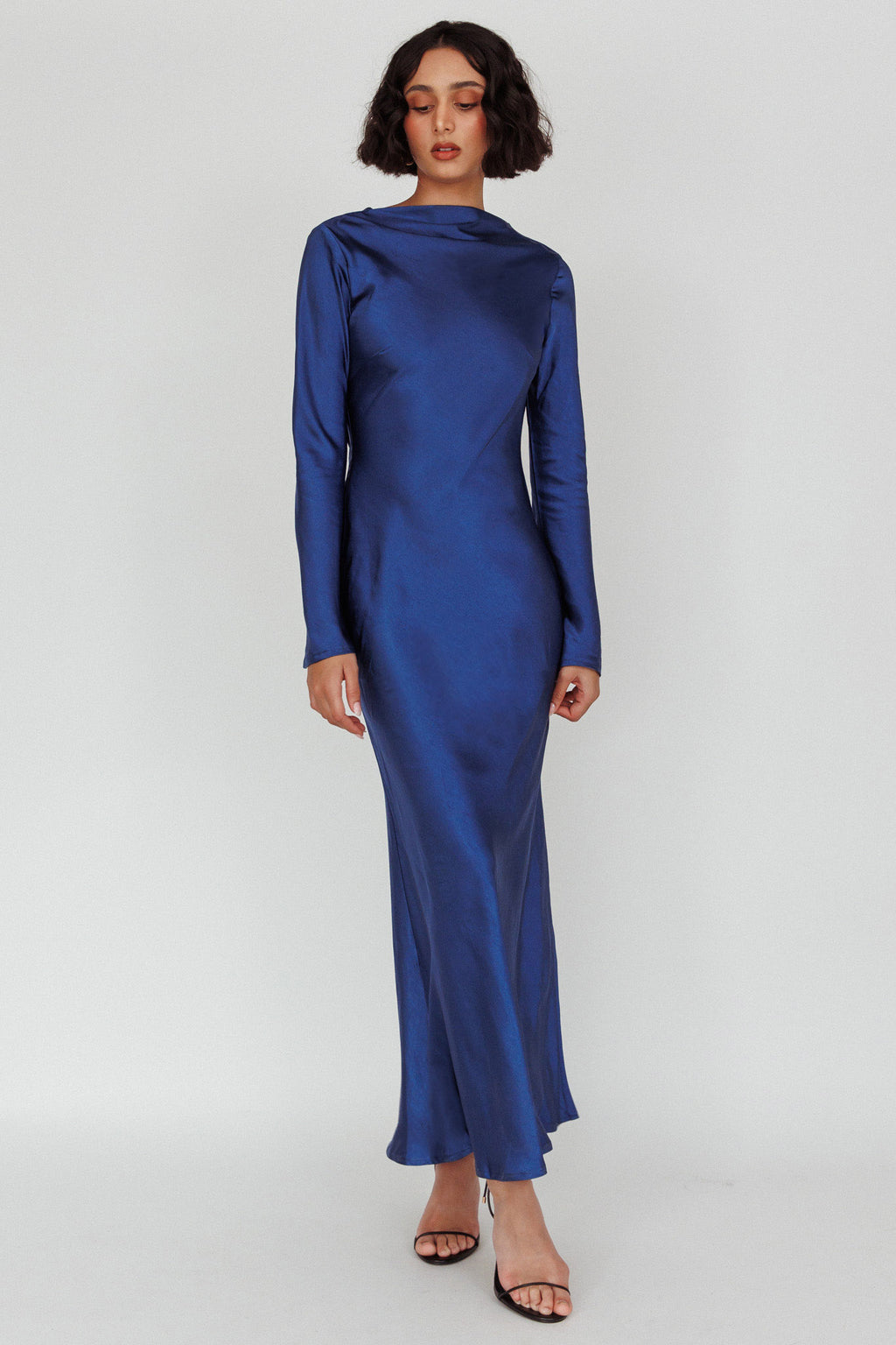 Lavera Open Back Long Sleeve Dress Navy by Selfie Leslie Australia