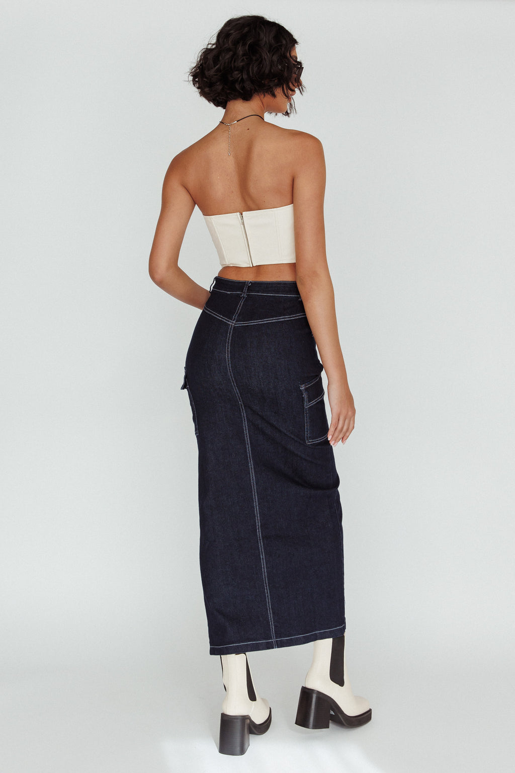 Mercury Retrograde Pocket Midi Skirt Indigo by Selfie Leslie Australia