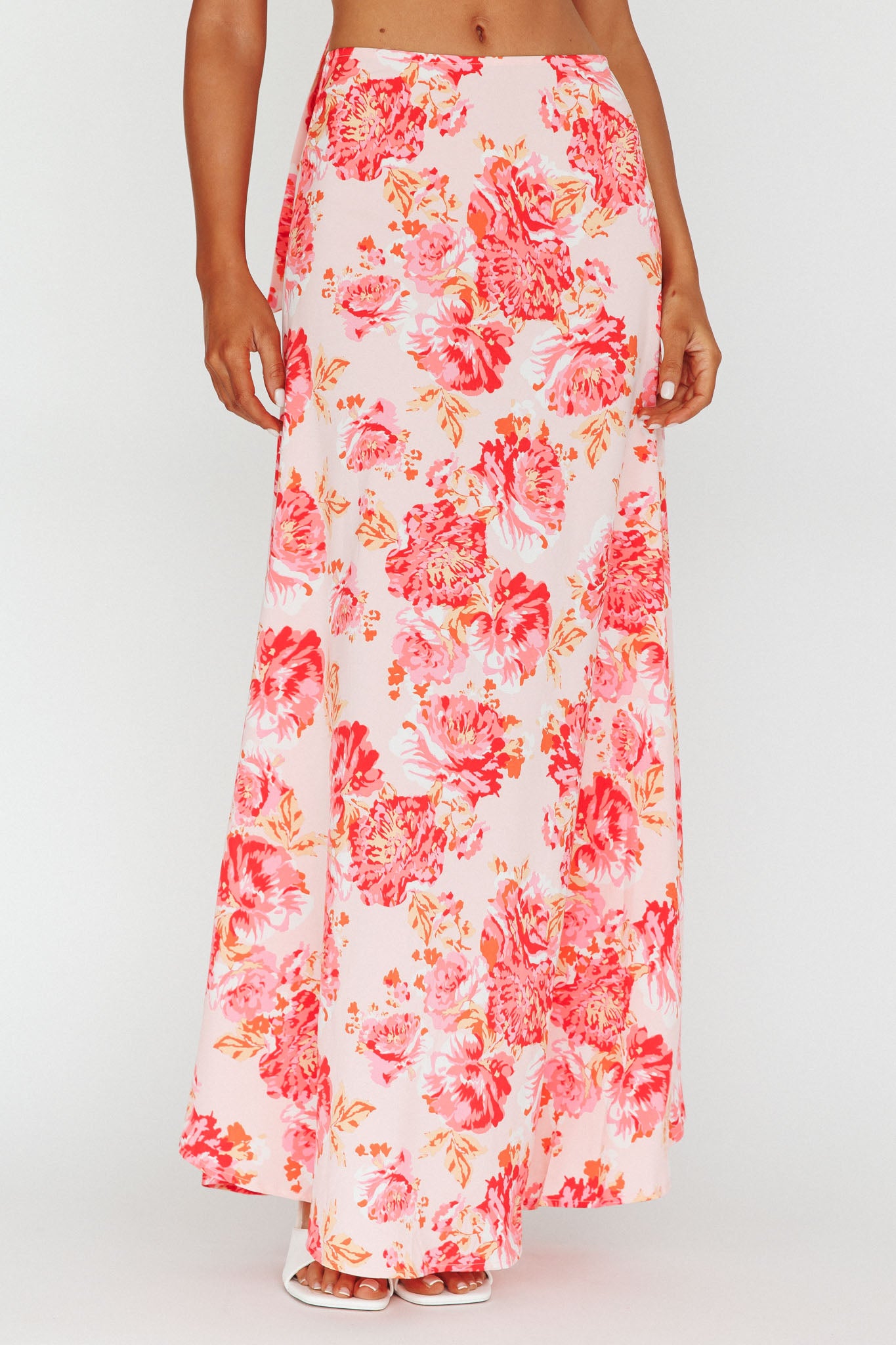 Gabbi Maxi Skirt Floral Print Pink by Selfie Leslie Australia