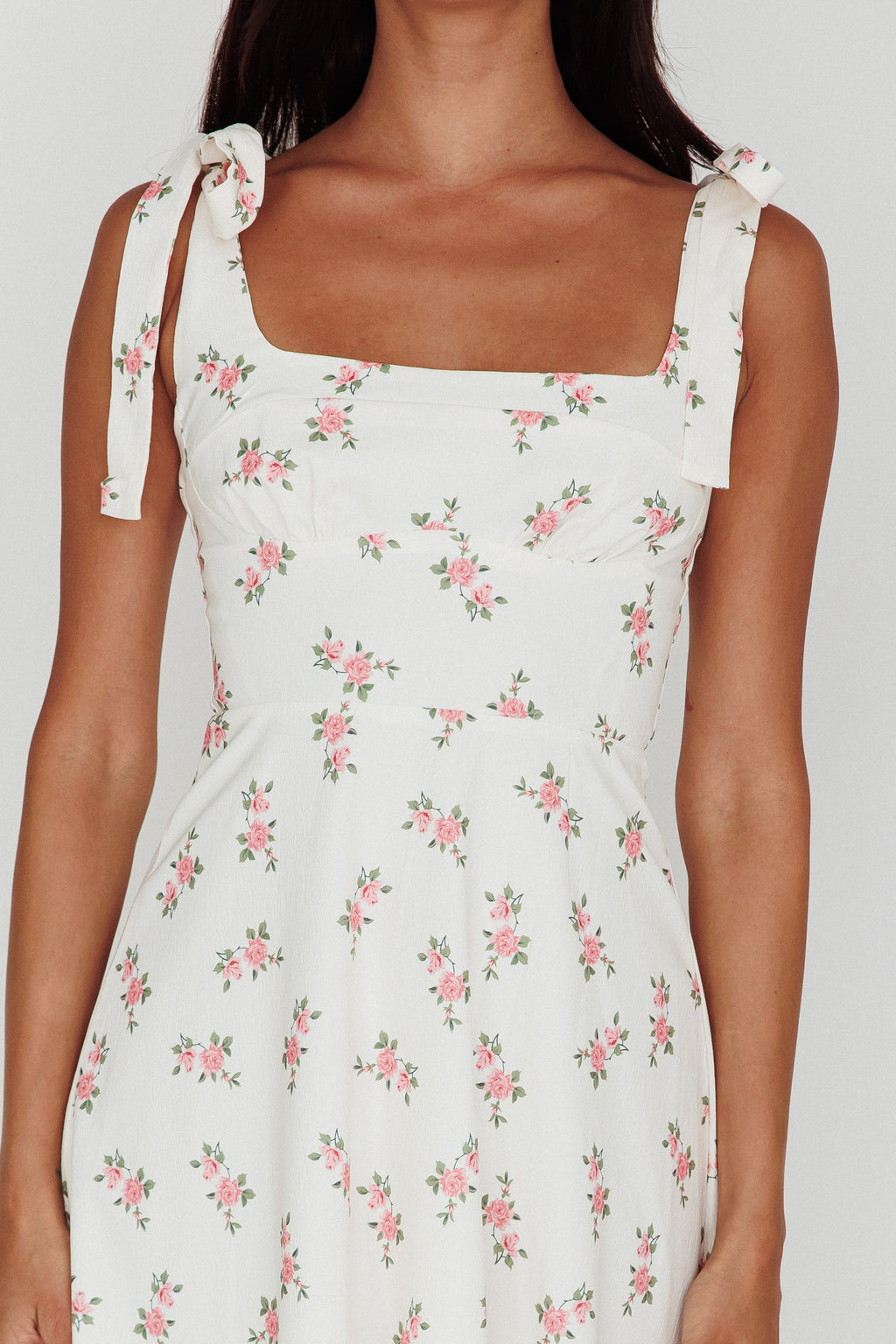 Mathilda Tied Shoulder Midi Dress Pink Floral by Selfie Leslie Australia