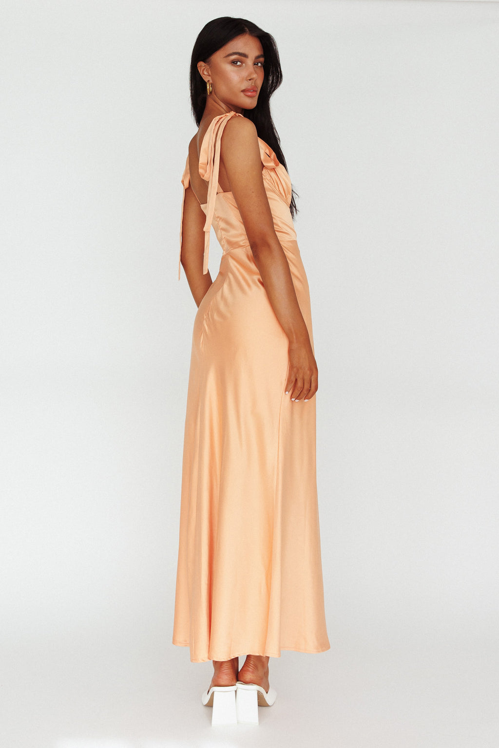 Pennelope Tied Shoulder Maxi Dress Orange by Selfie Leslie Australia