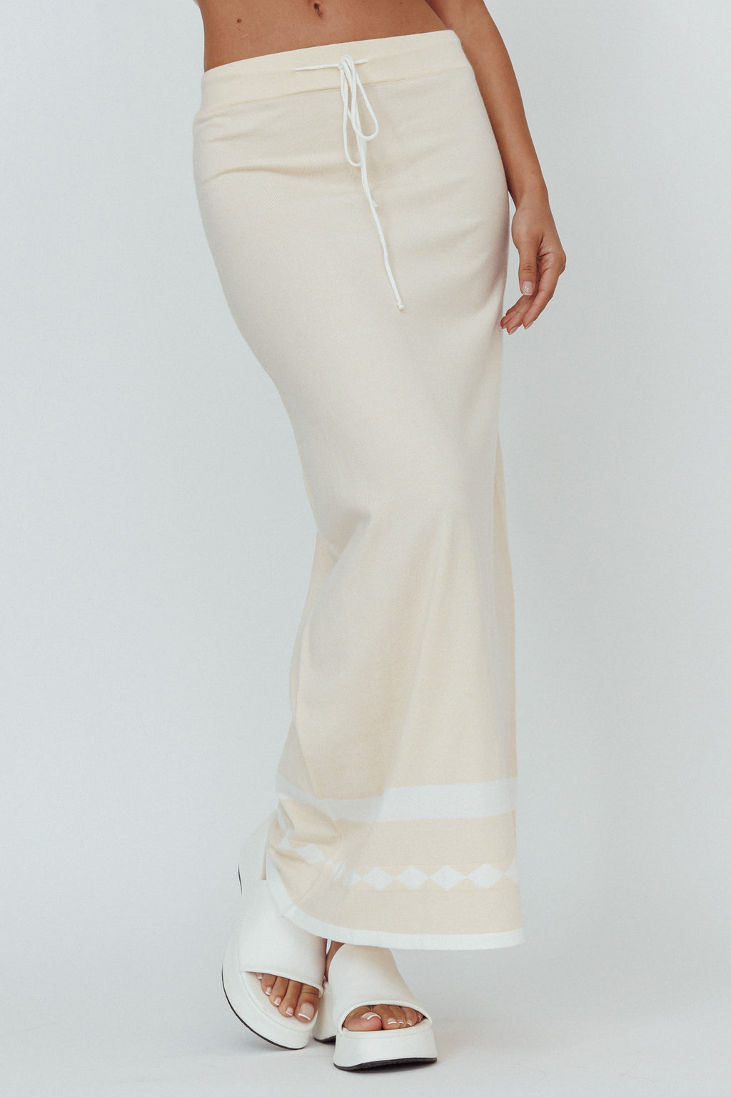 Amalfi Sun Knit Maxi Skirt Sand by Selfie Leslie Australia