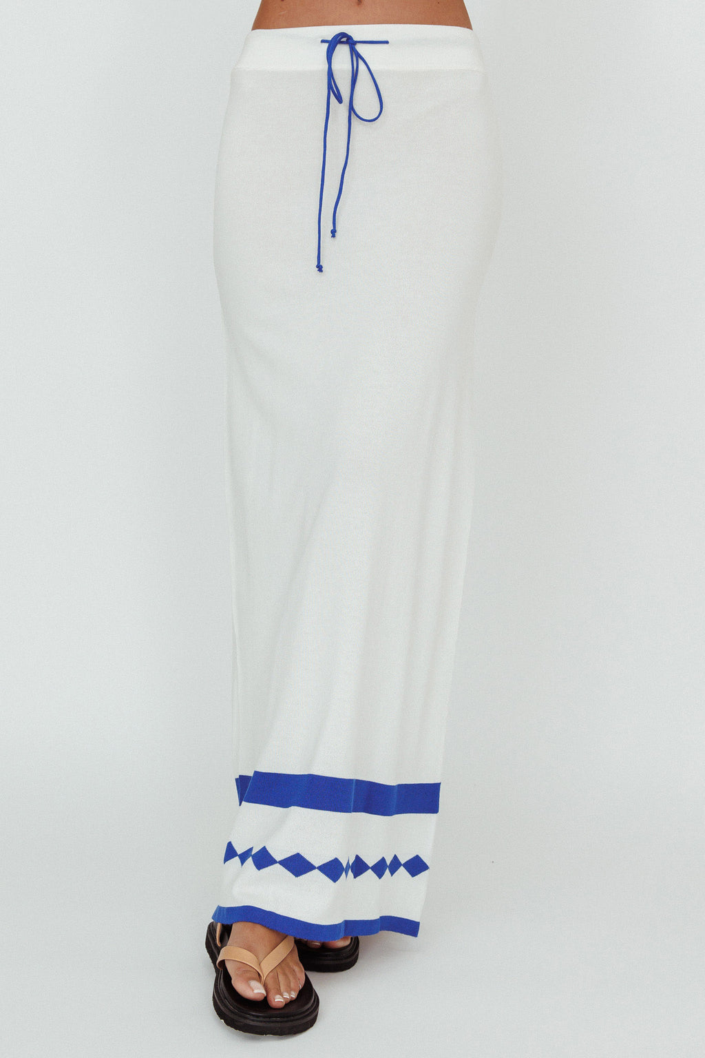 Amalfi Sun Knit Maxi Skirt White by Selfie Leslie Australia