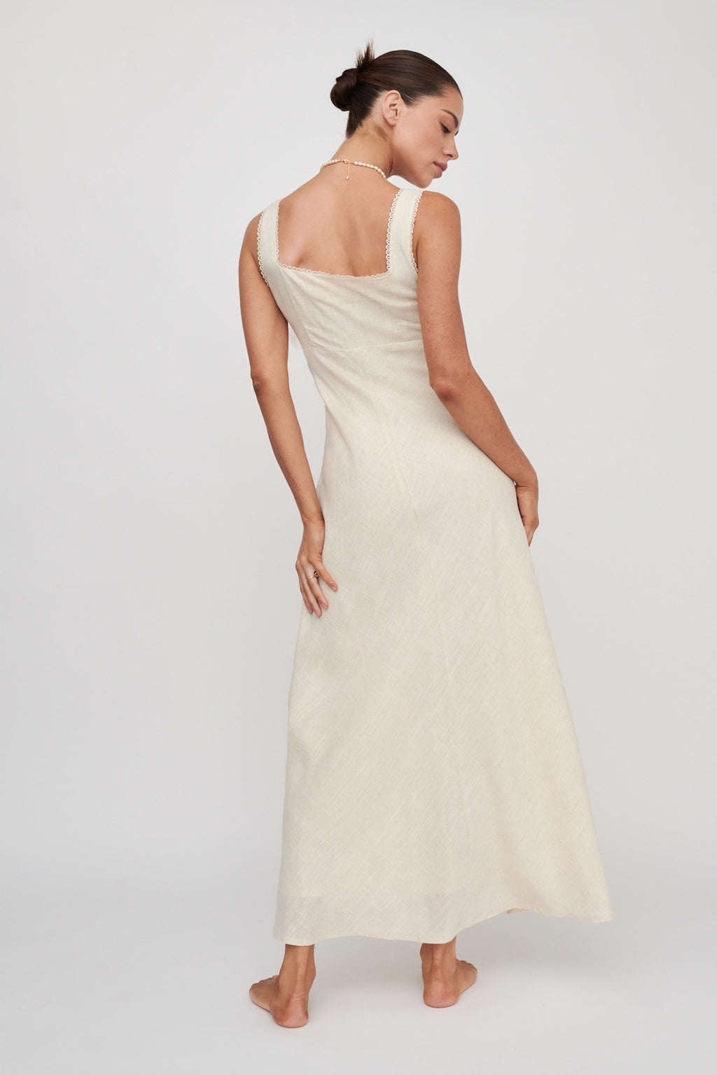 Carlee Gathered Bust Maxi Dress Oat by Selfie Leslie Australia