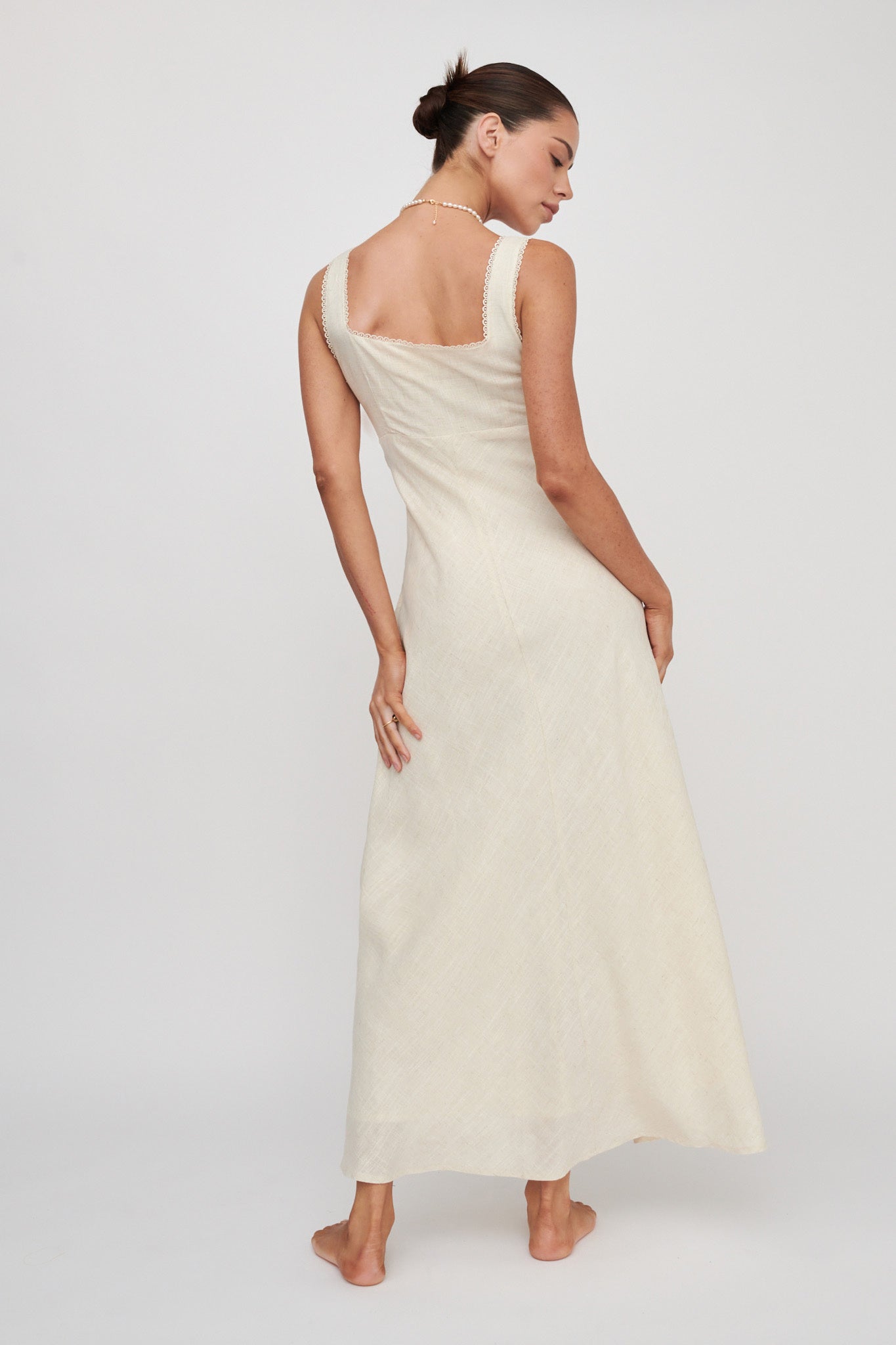 Carlee Gathered Bust Maxi Dress Oat by Selfie Leslie Australia