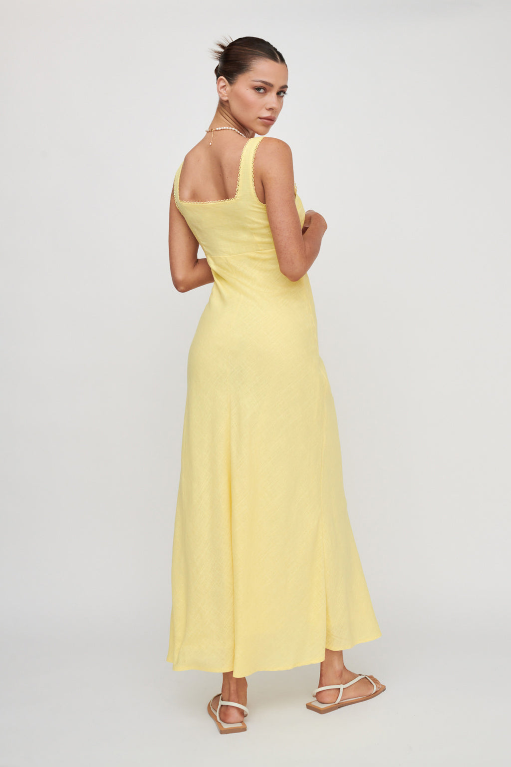 Carlee Gathered Bust Maxi Dress Yellow by Selfie Leslie Australia