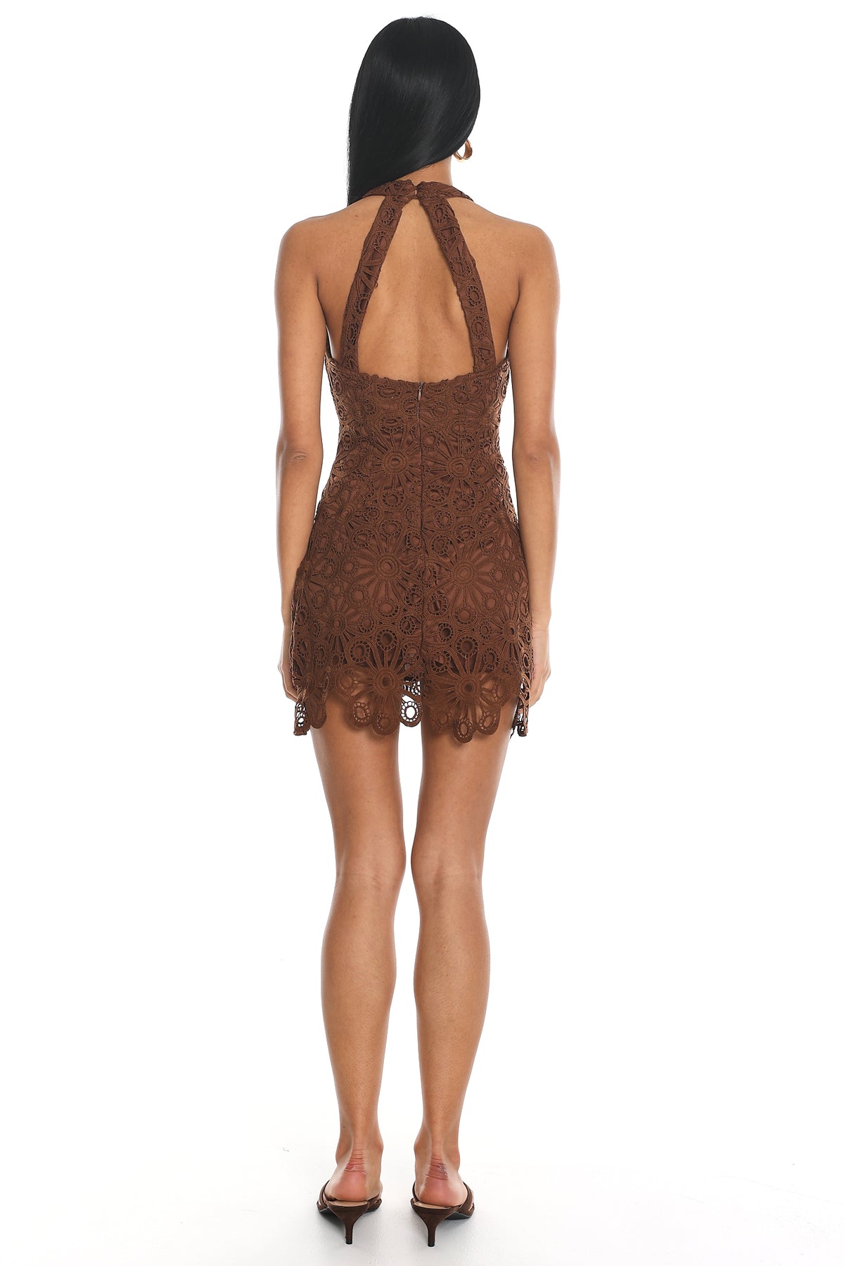 Sun Dance Crochet Mini Dress Cocoa