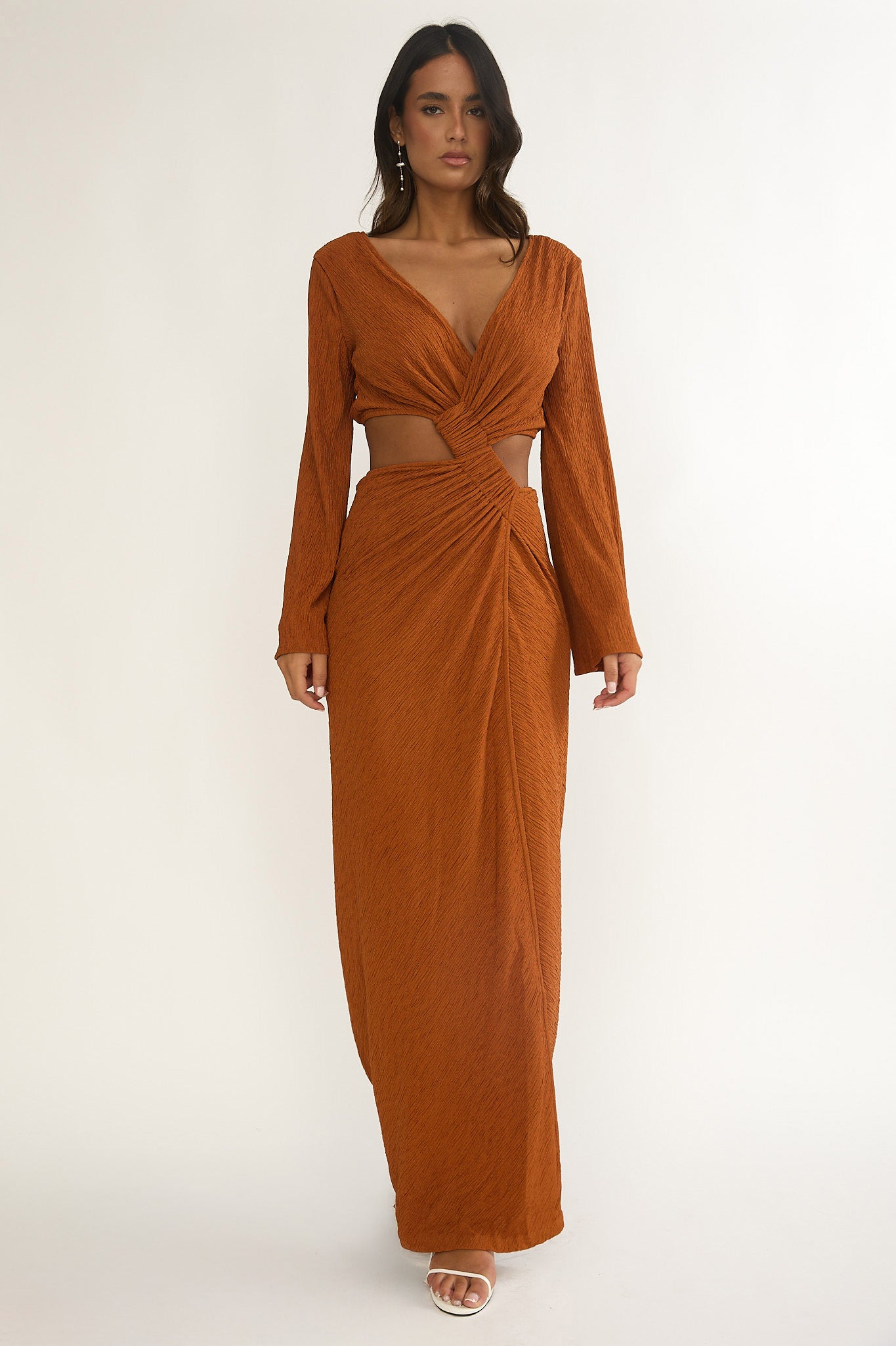 Desert Muse Cut-Out Twist Maxi Dress Ginger by Selfie Leslie Australia