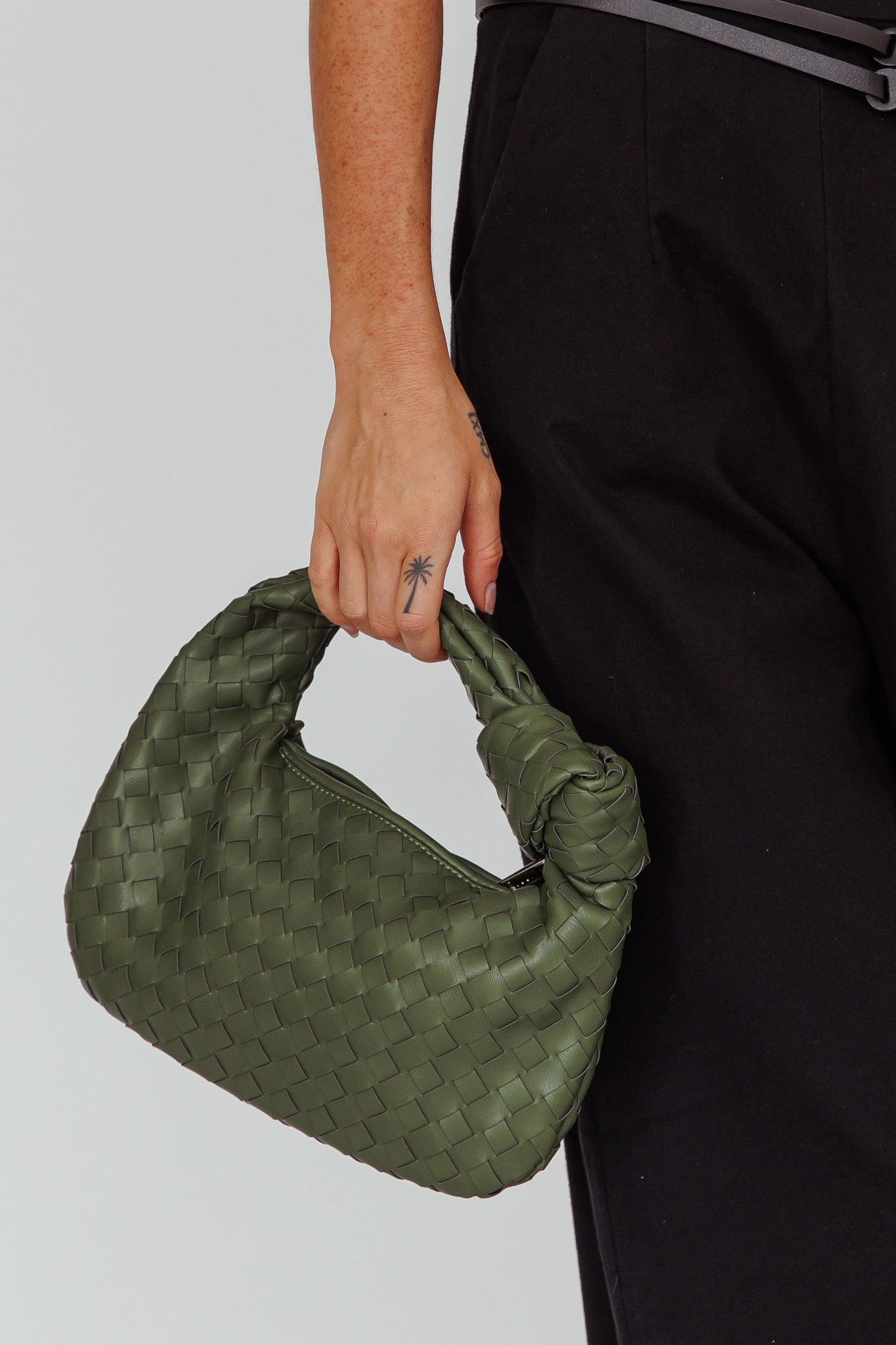 Ani Woven Knot Handbag Moss by Selfie Leslie Australia