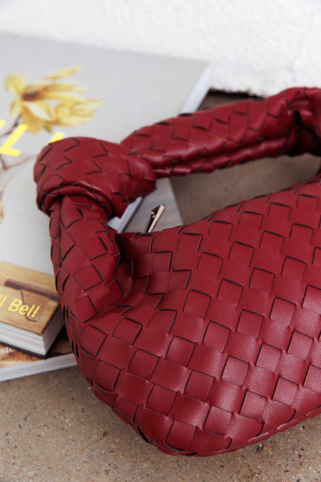 Ani Woven Knot Handbag Wine by Selfie Leslie Australia
