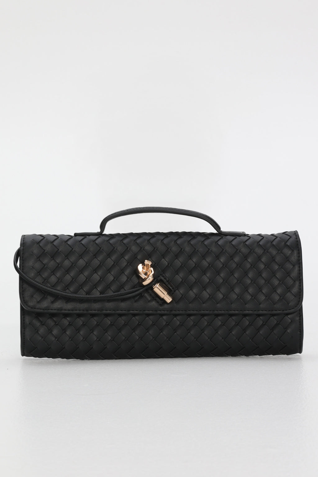 Yvette Woven Envelope Purse Black