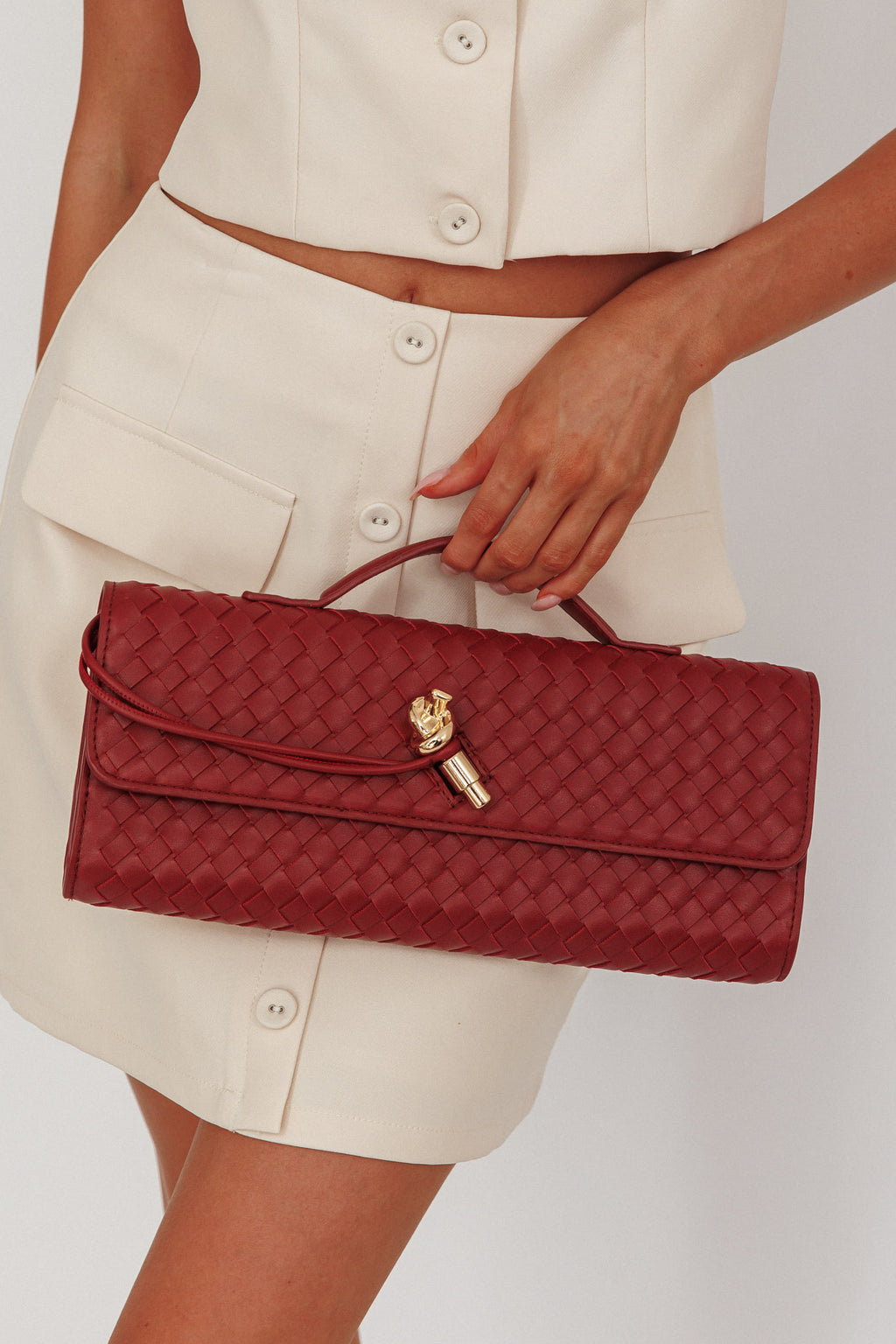 Yvette Woven Envelope Purse Cherry by Selfie Leslie Australia