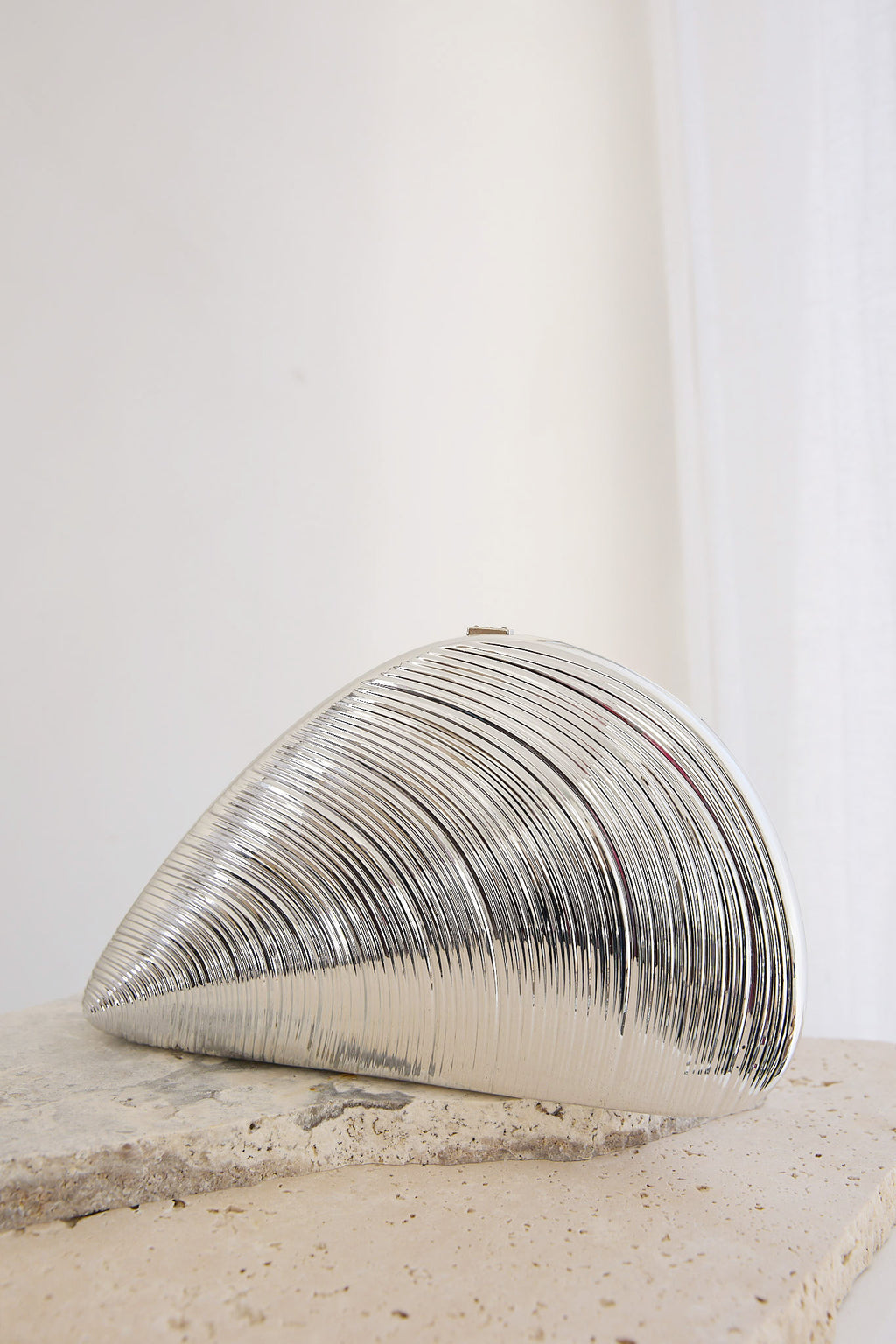 Shandra Shell Clutch Silver by Selfie Leslie Australia