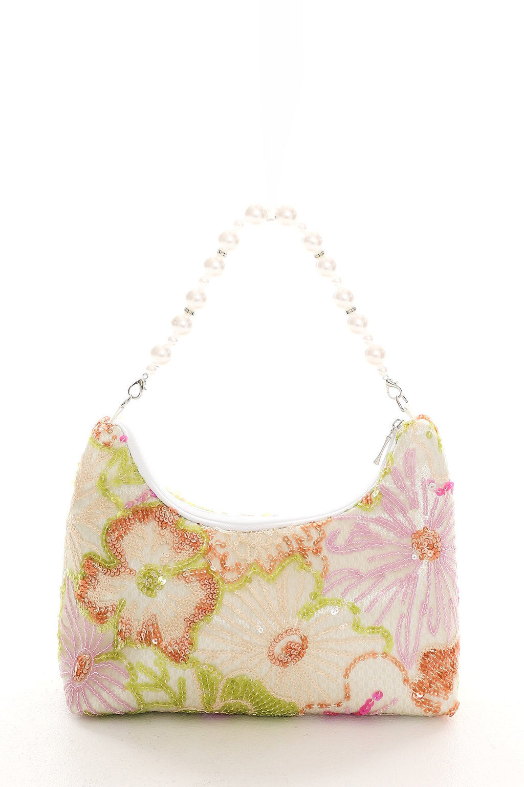 Spring Fling Embroidered Pearl Handle Bag Multi