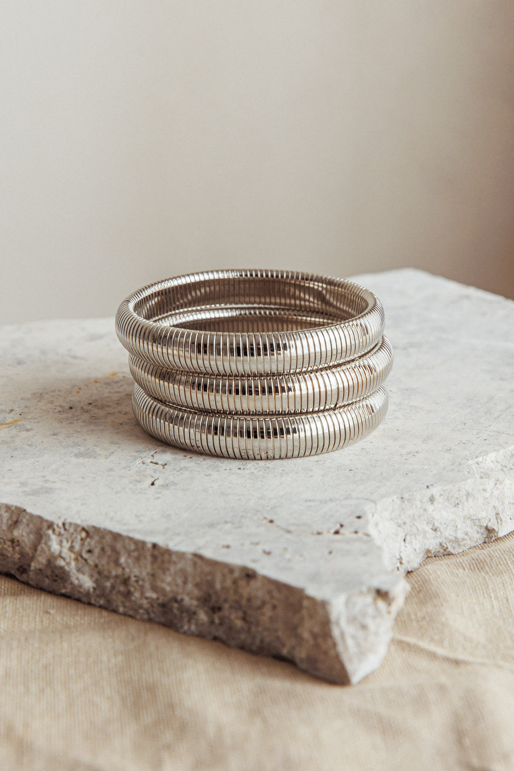 Oliver Stretch Bangles Set Dark Silver by Selfie Leslie Australia