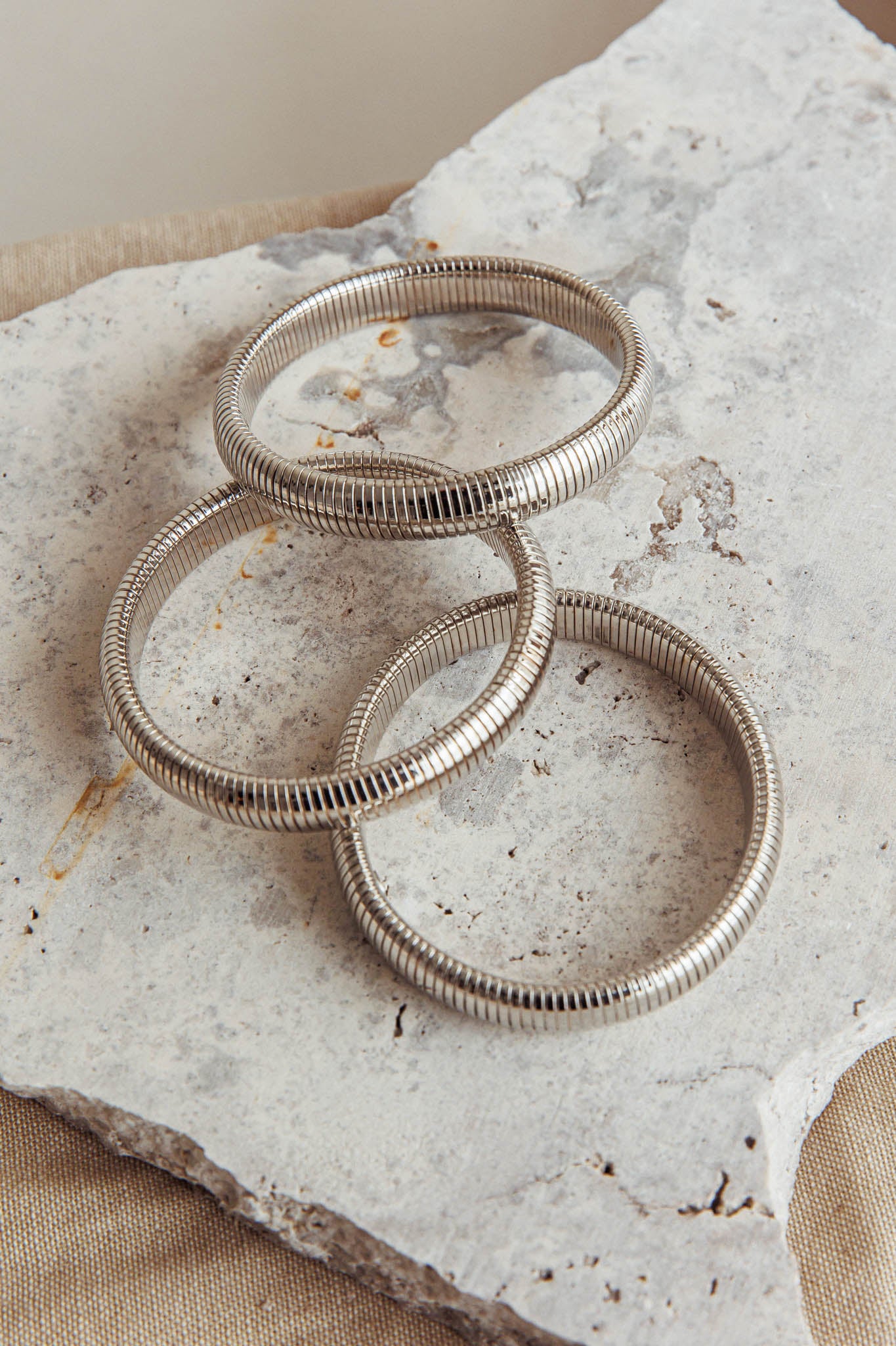Oliver Stretch Bangles Set Dark Silver by Selfie Leslie Australia