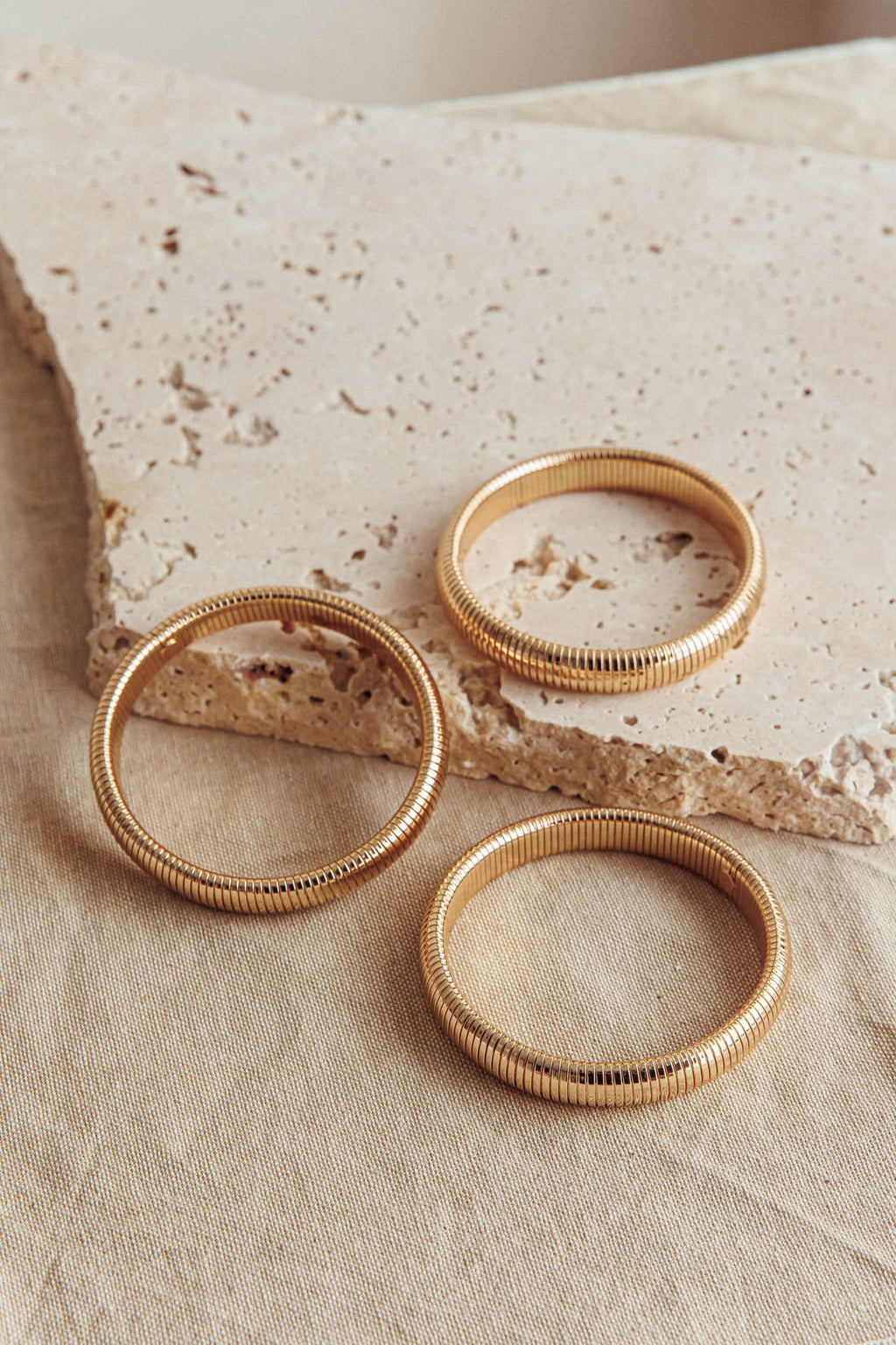 Oliver Stretch Bangles Set Dark Gold by Selfie Leslie Australia