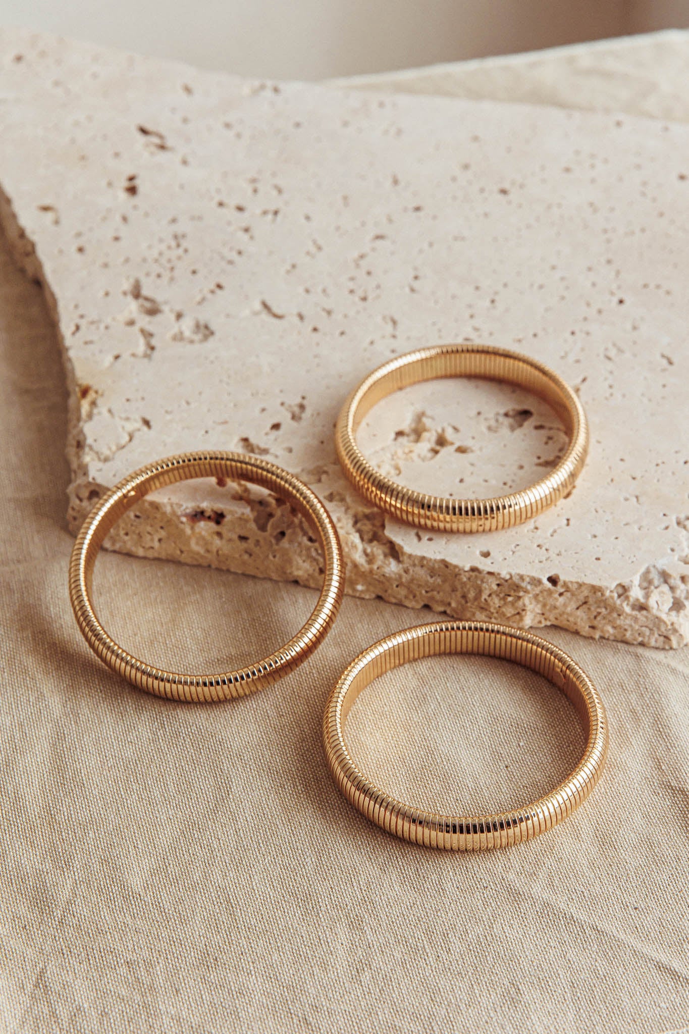 Oliver Stretch Bangles Set Dark Gold by Selfie Leslie Australia