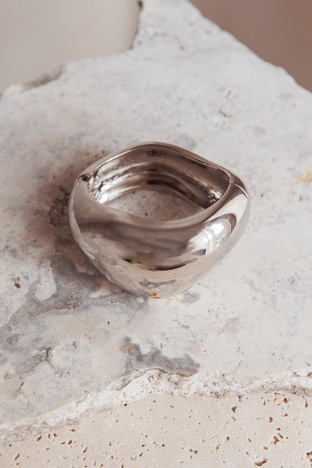 Summerland Chunky Irregular Bangle Dark Silver by Selfie Leslie Australia