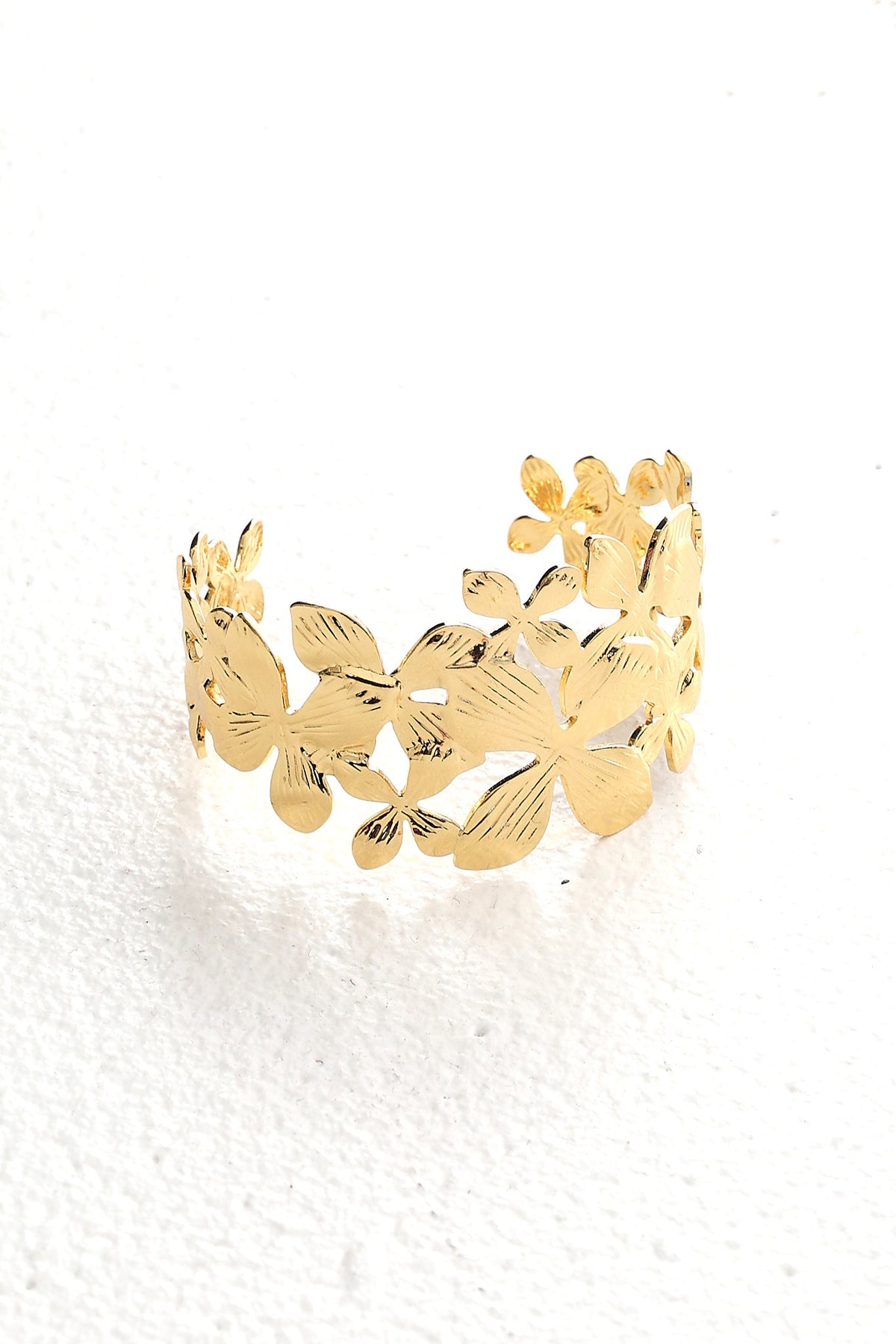 Wild Wanderer Floral Cuff Bracelet Gold