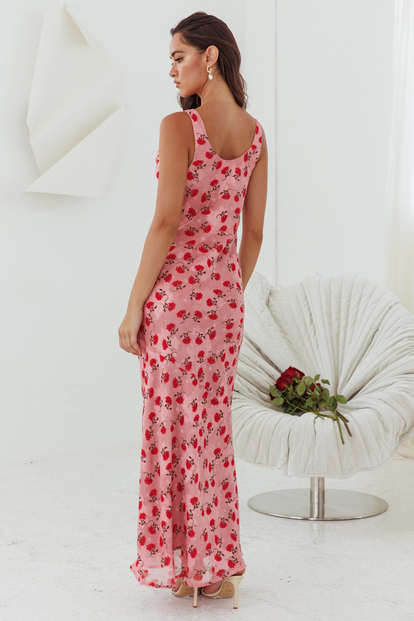 Countdown Cowl Neck Maxi Dress Print Pink by Selfie Leslie Australia