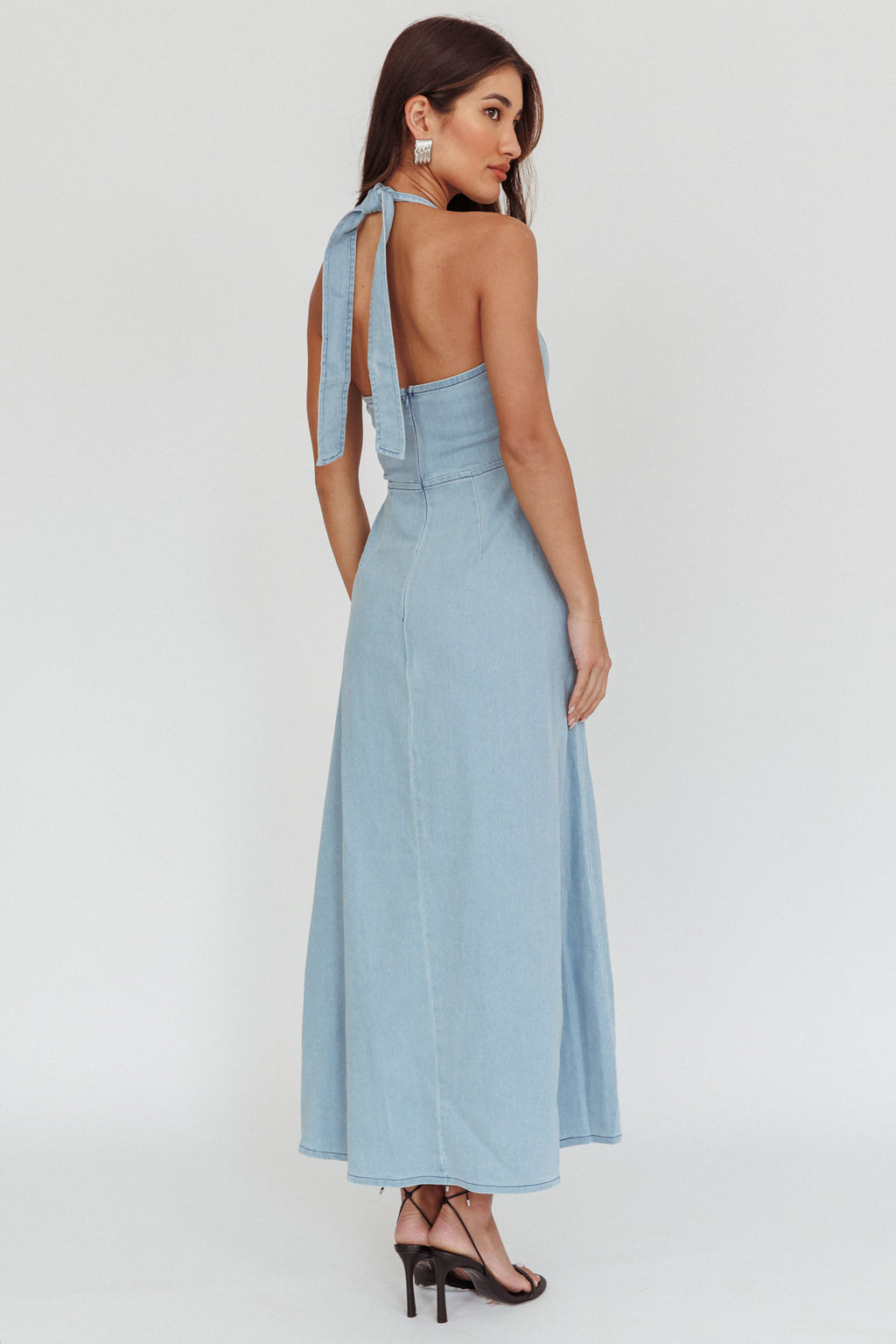 Lumi A-Line Maxi Dress Light Denim Blue by Selfie Leslie Australia