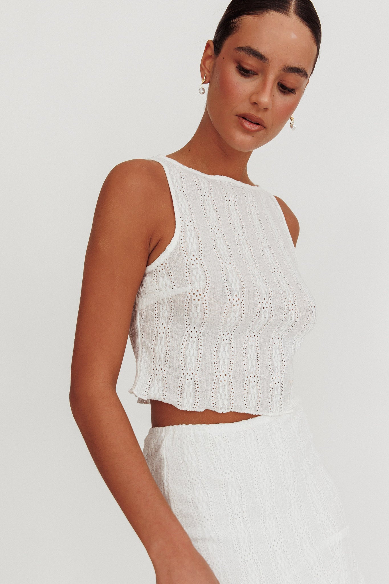 Paper Hearts Sleeveless Top White by Selfie Leslie Australia