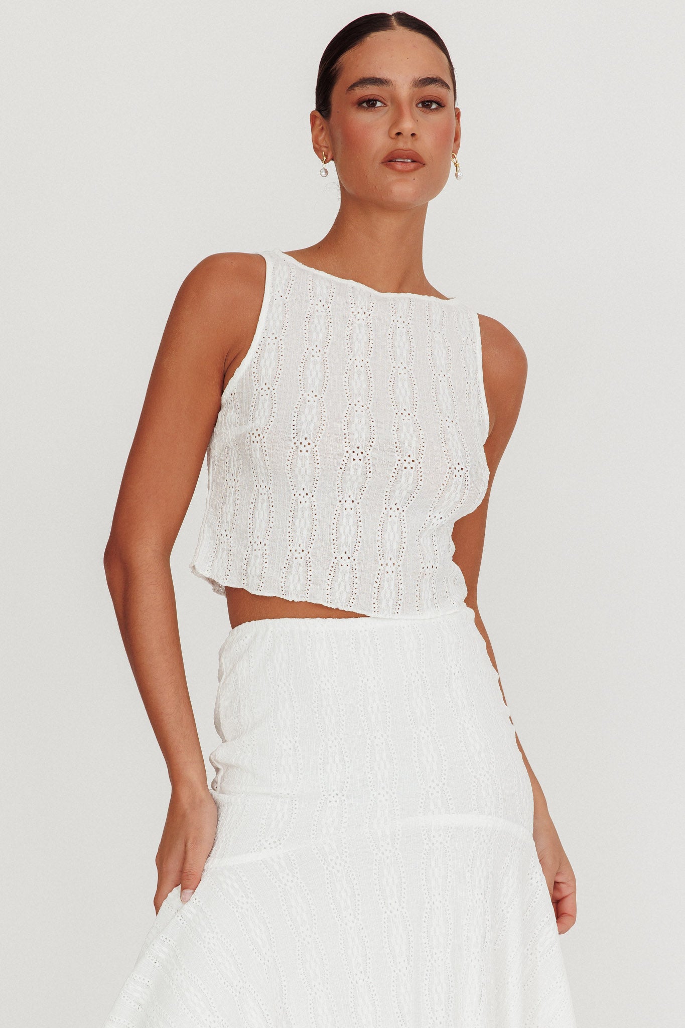 Paper Hearts Sleeveless Top White by Selfie Leslie Australia