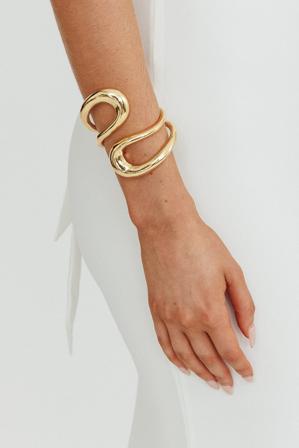Wanderers Hinged Cuff Bracelet Gold by Selfie Leslie Australia