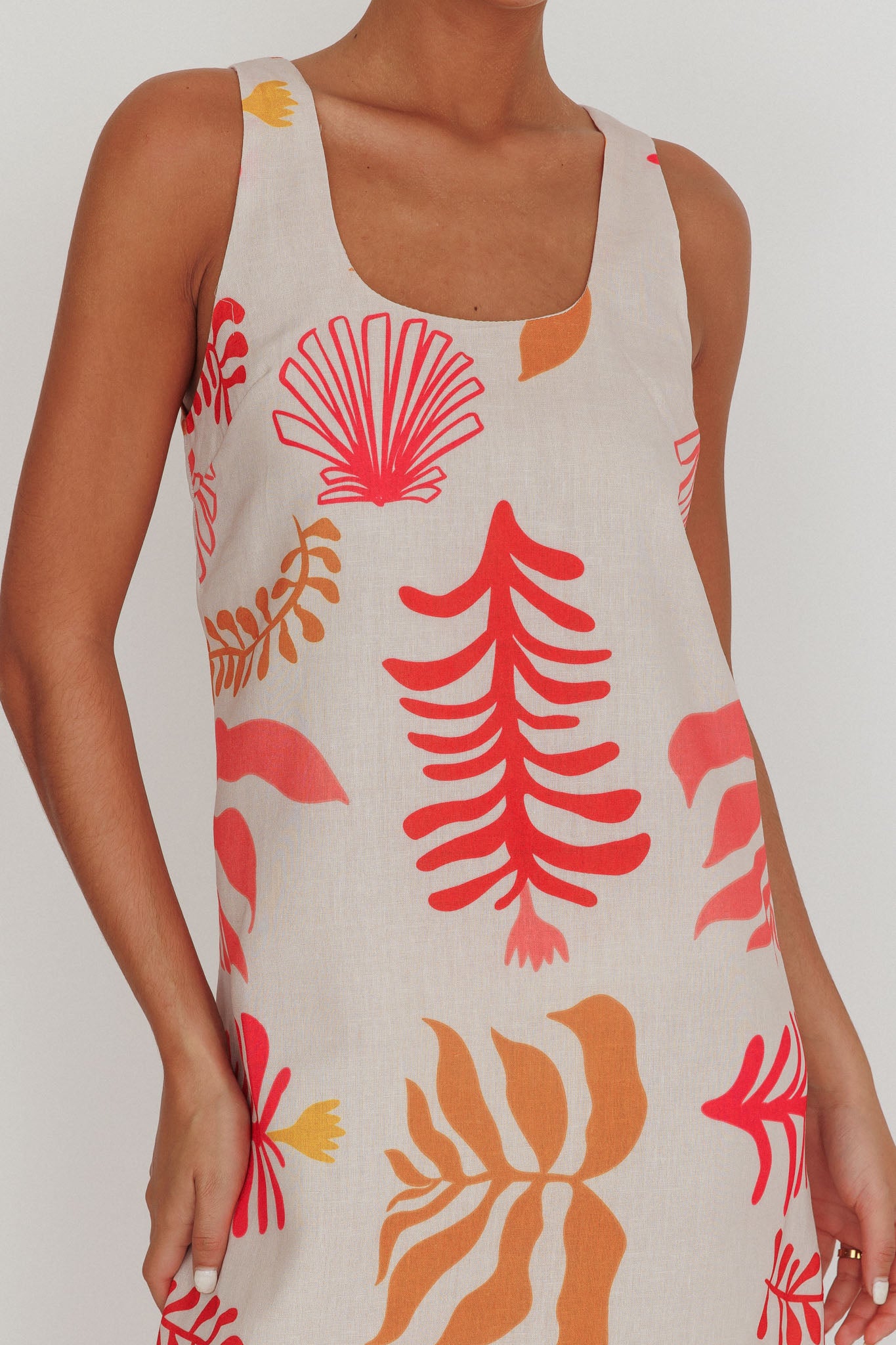 Thetis Leaf And Shell Maxi Slip Dress Pink by Selfie Leslie Australia